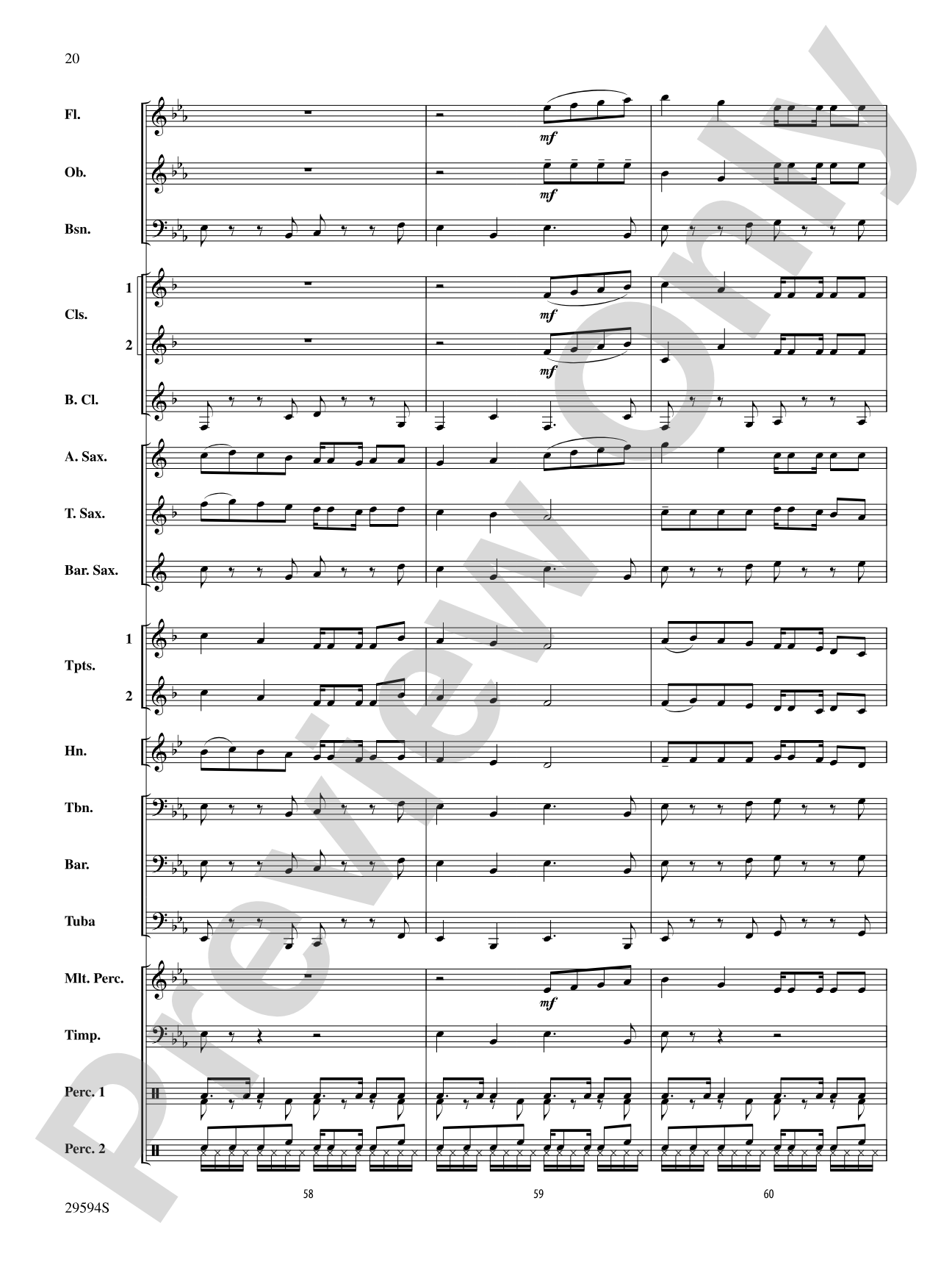 Swahili Folk Hymn (Bwana Awabariki): Concert Band Conductor Score & Parts