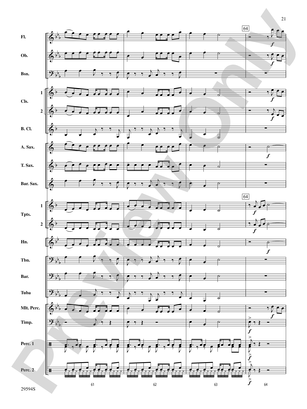 Swahili Folk Hymn (Bwana Awabariki): Concert Band Conductor Score & Parts