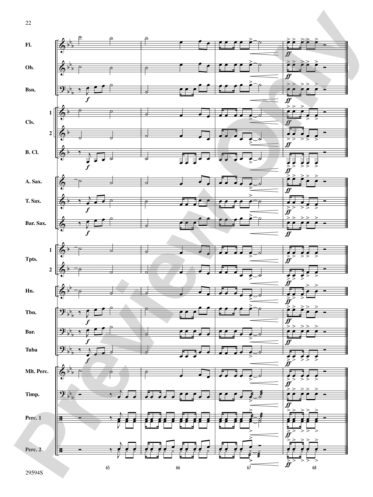 Swahili Folk Hymn (Bwana Awabariki): Concert Band Conductor Score & Parts