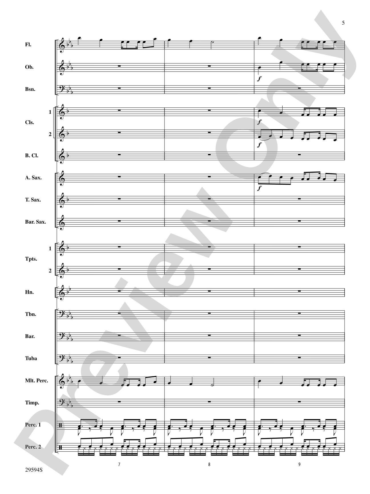 Swahili Folk Hymn (Bwana Awabariki): Concert Band Conductor Score & Parts
