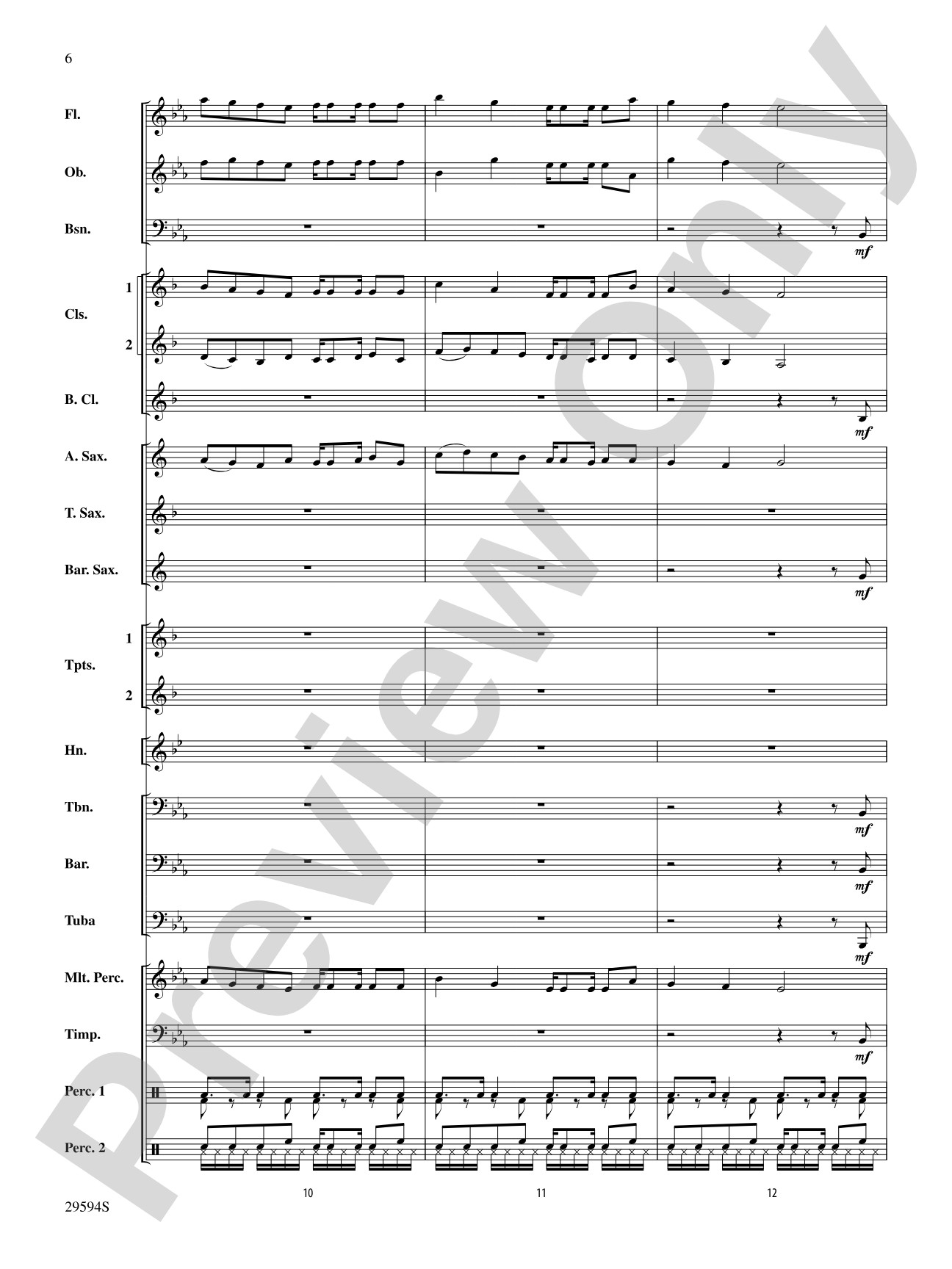 Swahili Folk Hymn (Bwana Awabariki): Concert Band Conductor Score & Parts