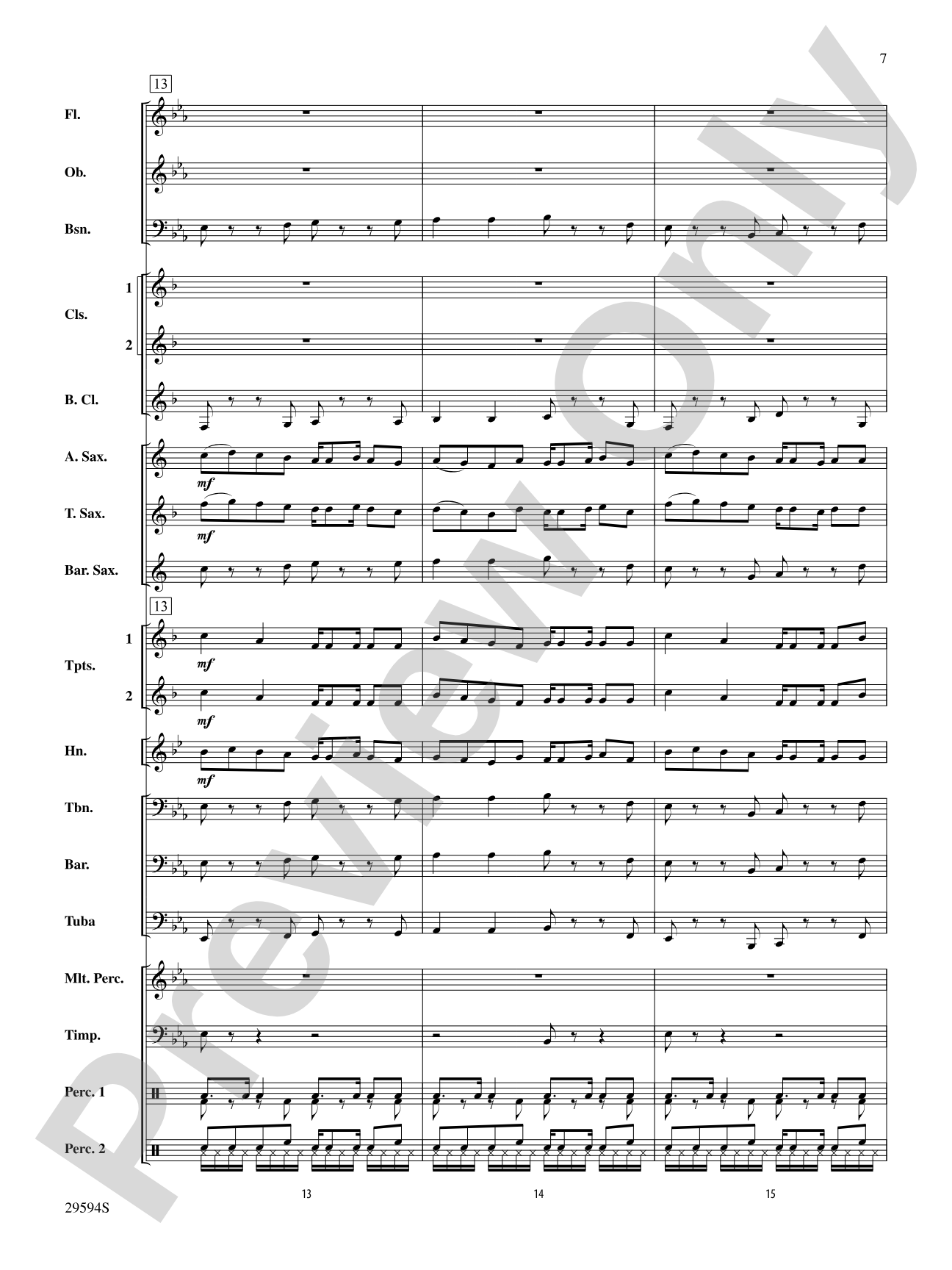 Swahili Folk Hymn (Bwana Awabariki): Concert Band Conductor Score & Parts