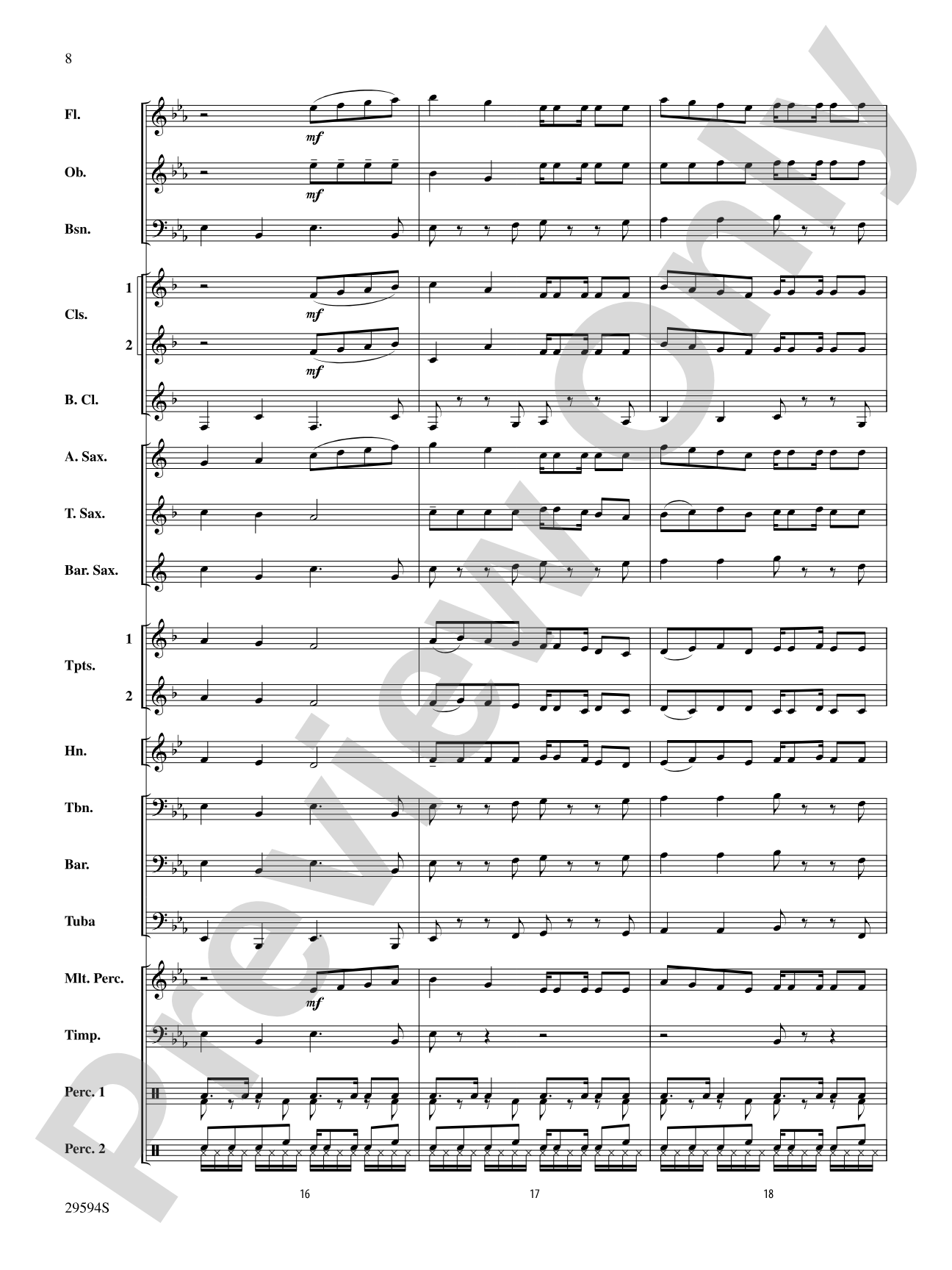 Swahili Folk Hymn (Bwana Awabariki): Concert Band Conductor Score & Parts