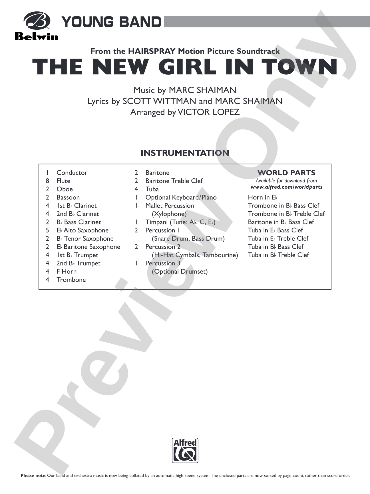 The New Girl in Town: Concert Band Conductor Score & Parts