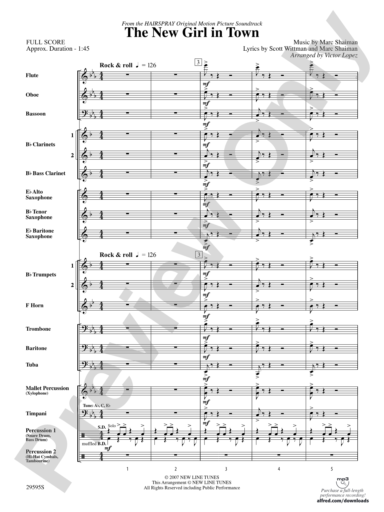 The New Girl in Town: Concert Band Conductor Score & Parts