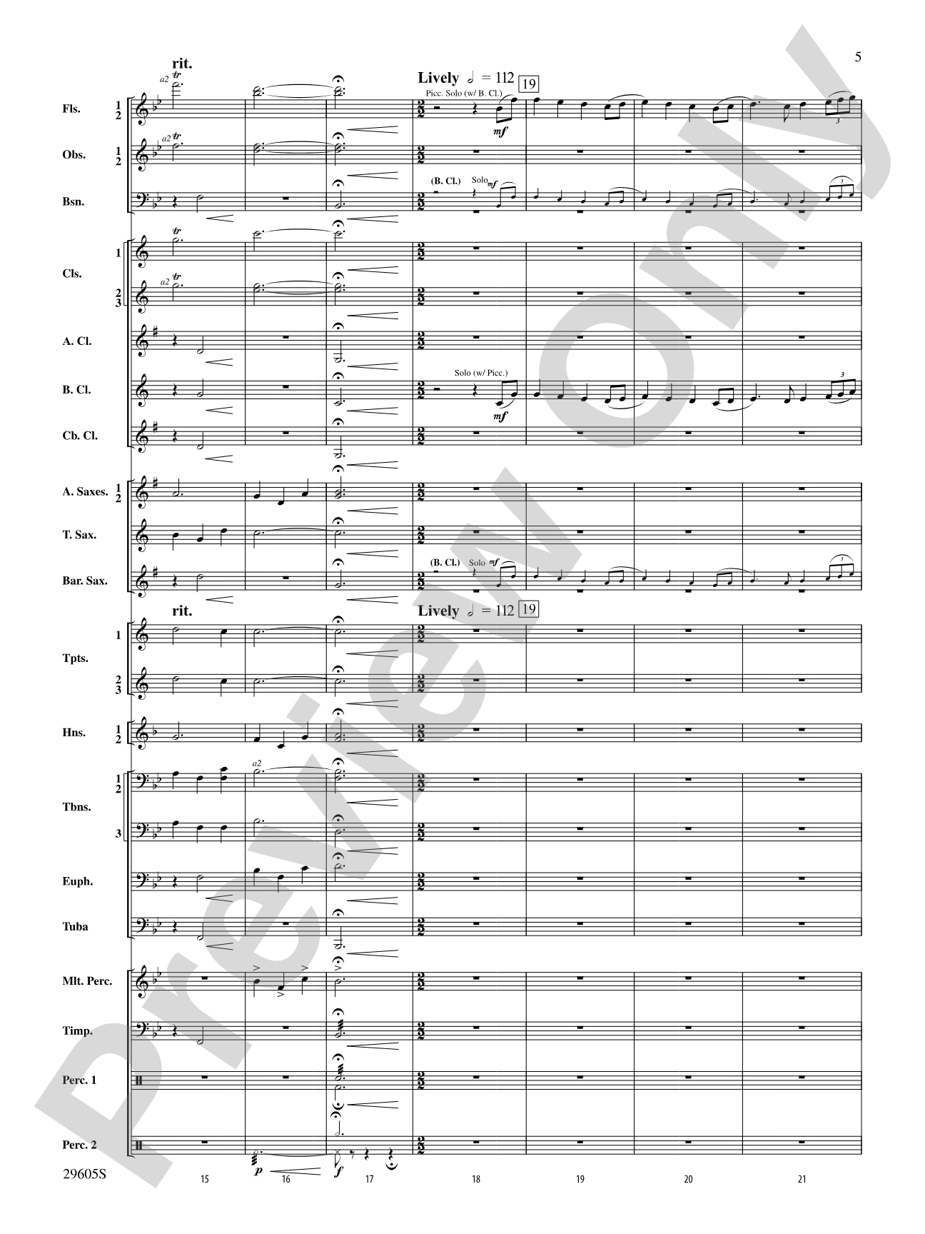 Declaration and Flourish (Movement III from the Vaughan Williams Suite): Concert Band Conductor Score & Parts