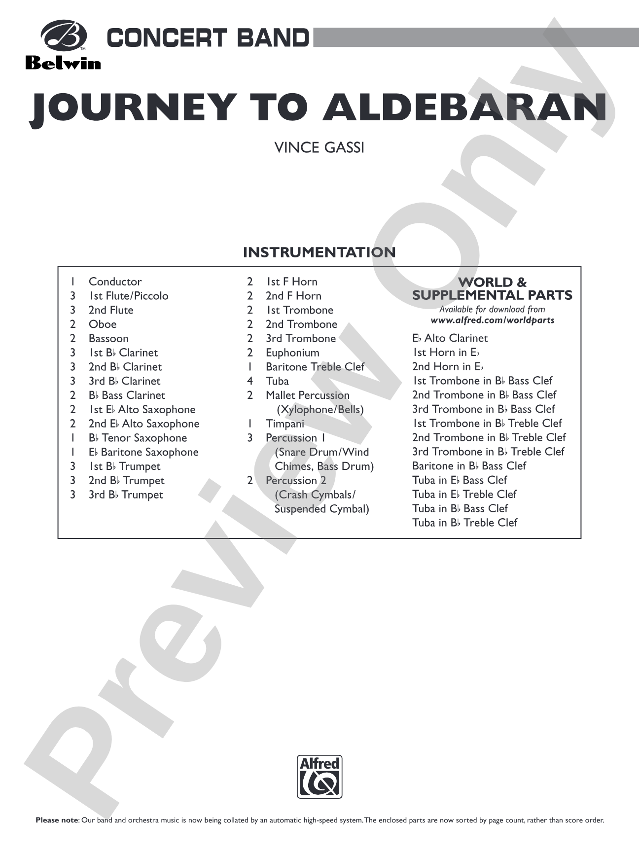 Journey to Aldebaran: Concert Band Conductor Score & Parts