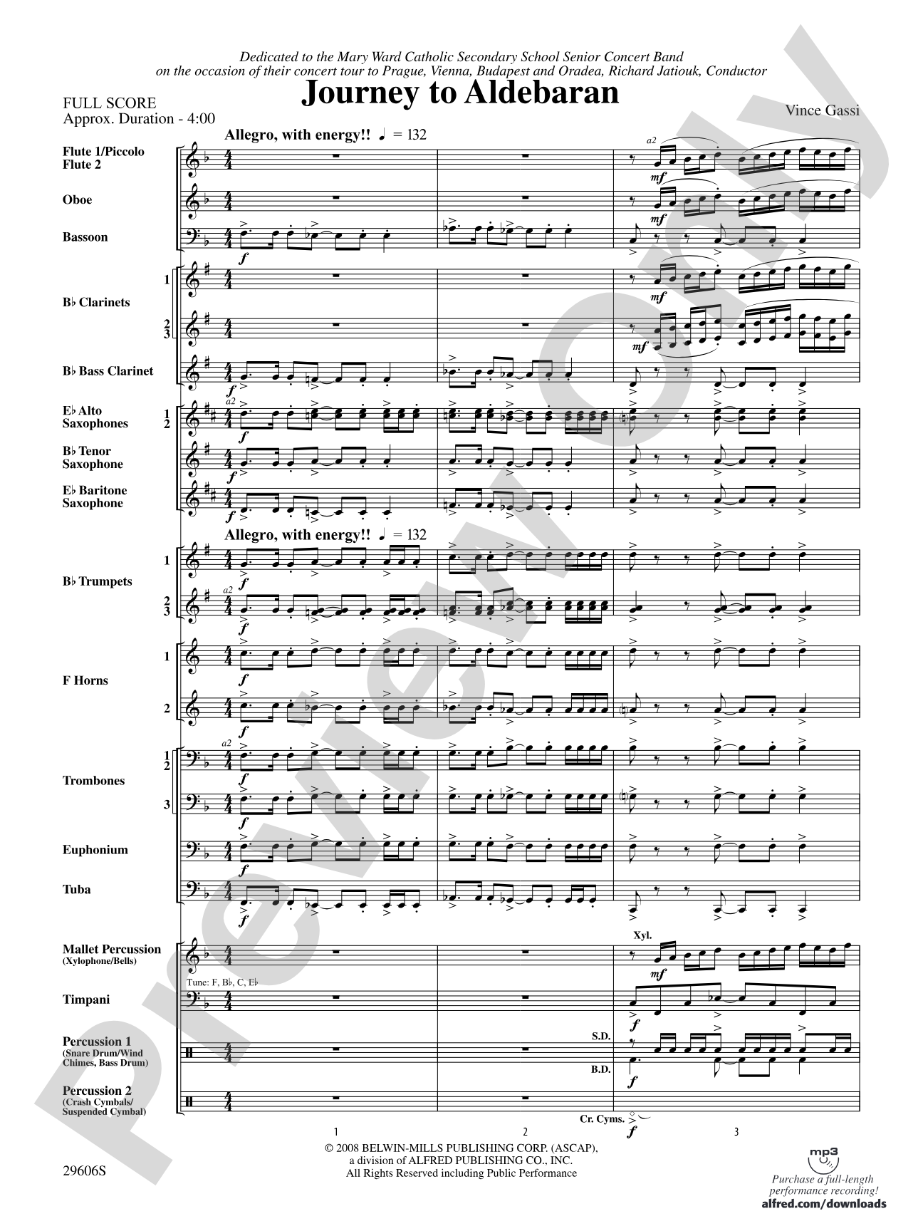Journey to Aldebaran: Concert Band Conductor Score & Parts