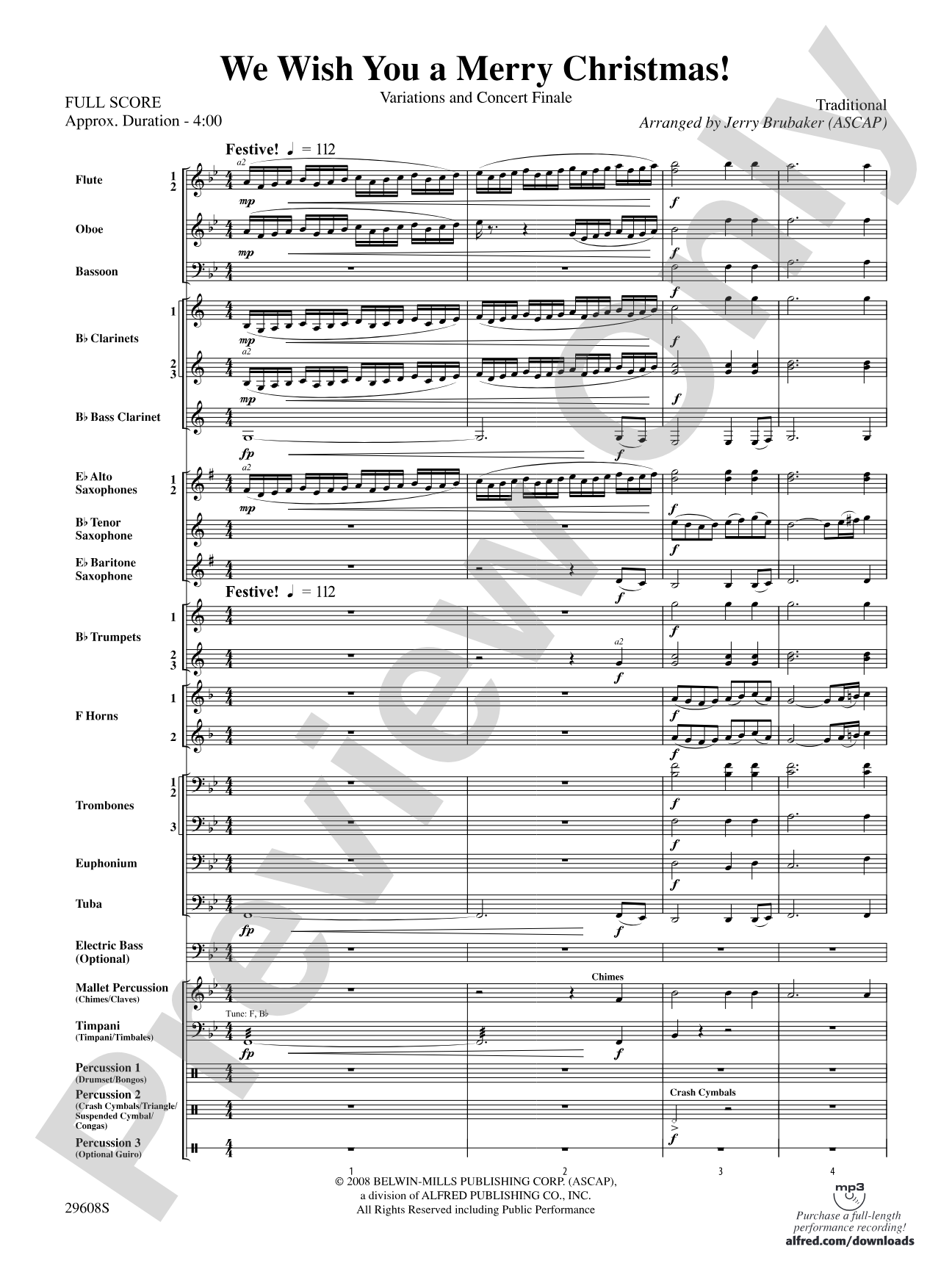 We Wish You a Merry Christmas!: Concert Band Conductor Score & Parts