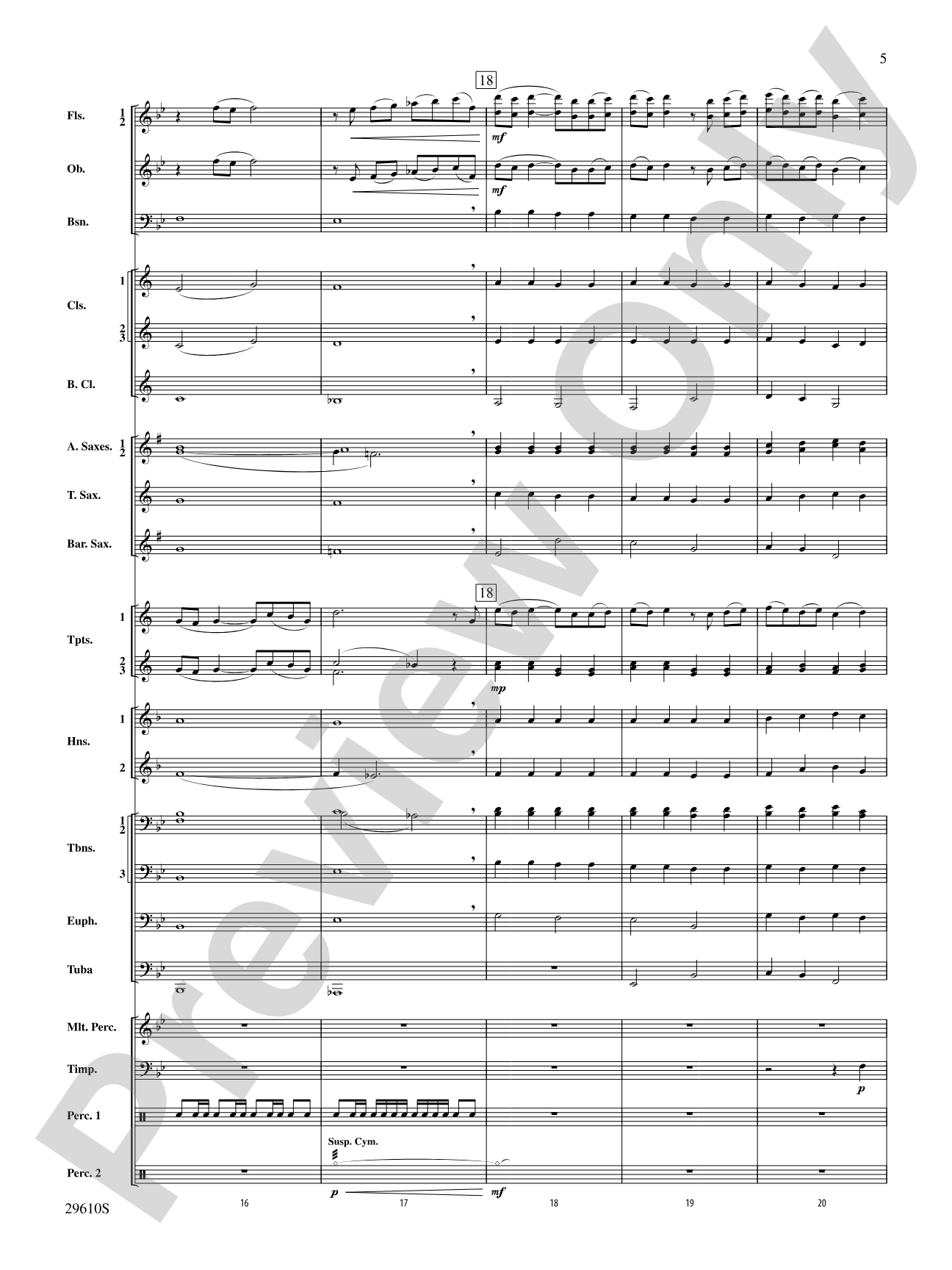 A Quiet Music: Concert Band Conductor Score & Parts