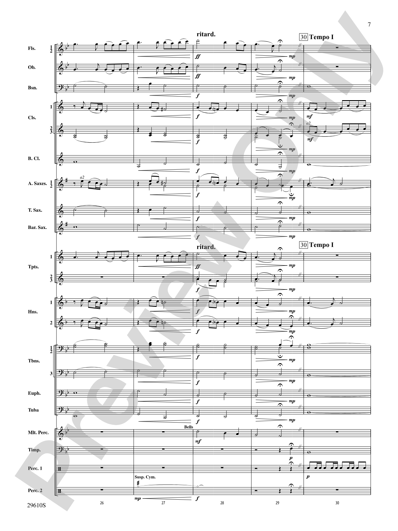 A Quiet Music: Concert Band Conductor Score & Parts