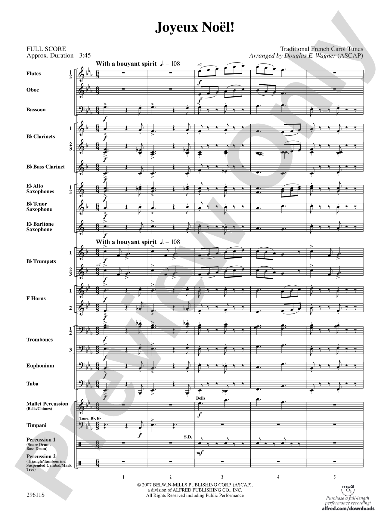 Joyeux Noël!: Concert Band Conductor Score & Parts