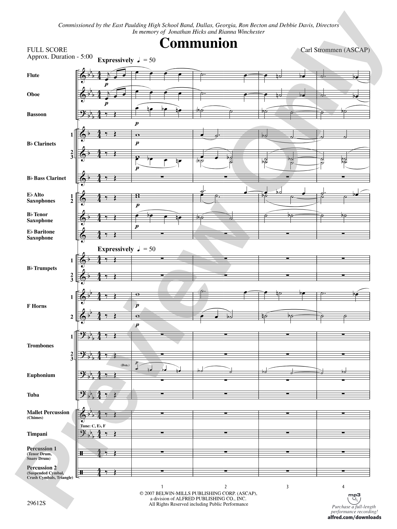 Communion: Concert Band Conductor Score & Parts