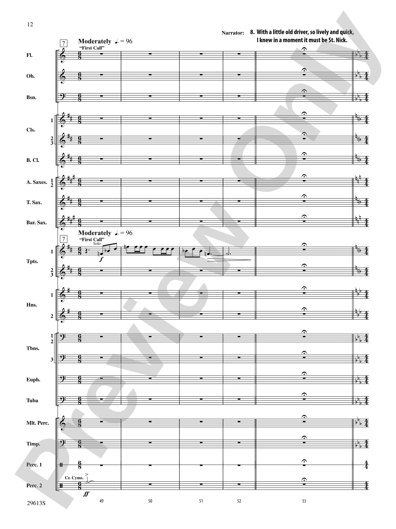T'was the Night Before Christmas: Concert Band Conductor Score & Parts