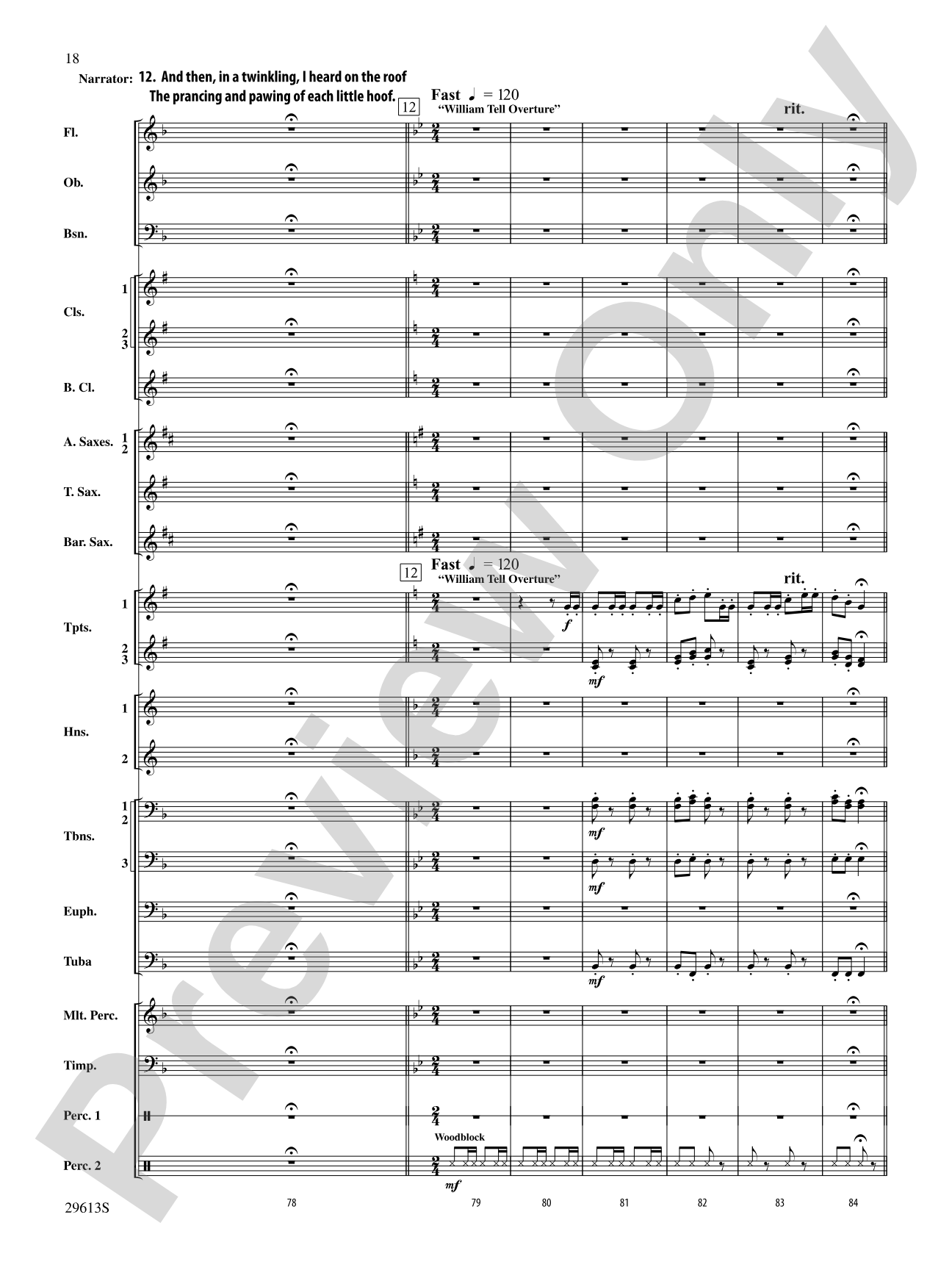 T'was the Night Before Christmas: Concert Band Conductor Score & Parts
