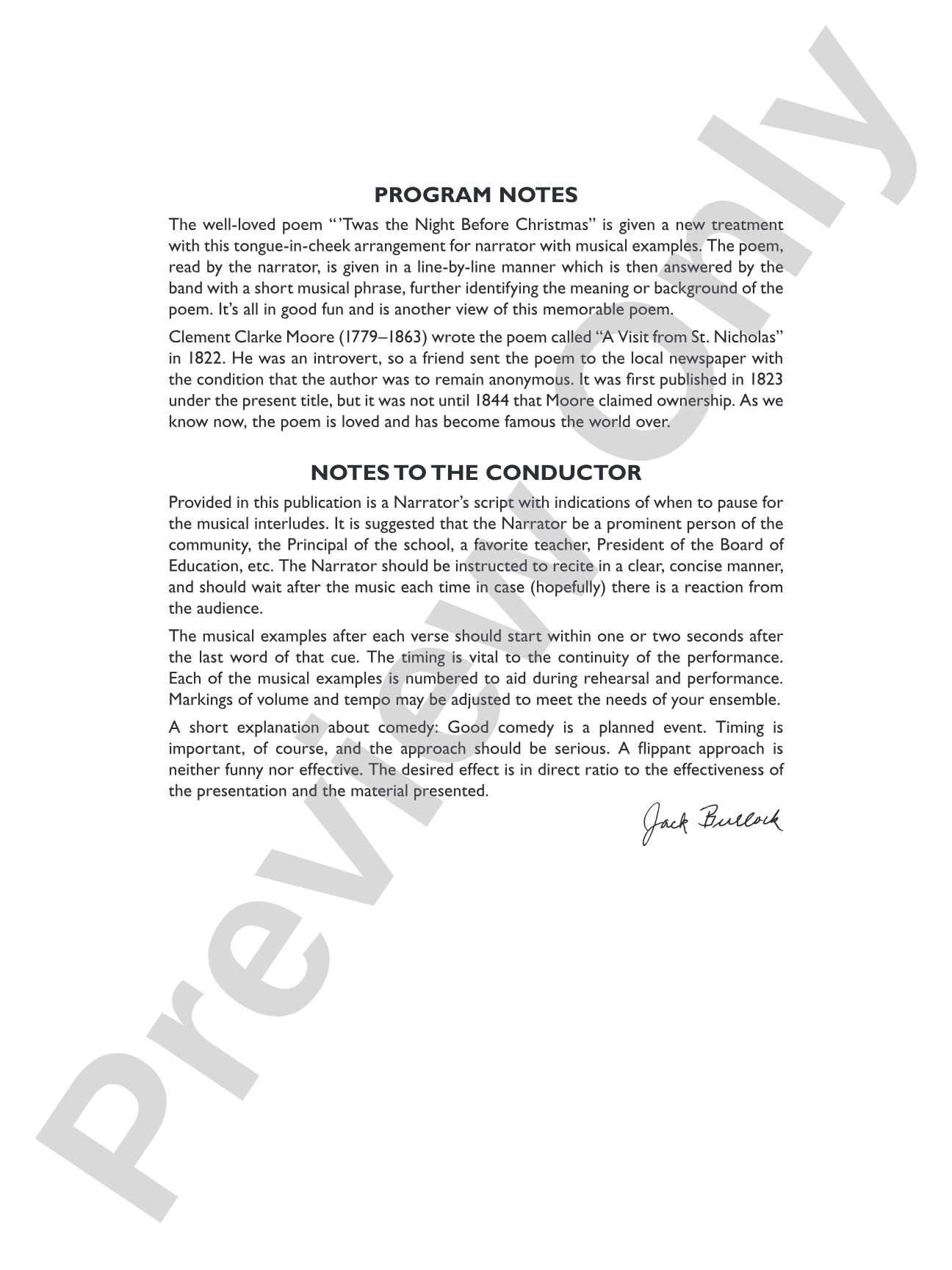 T'was the Night Before Christmas: Concert Band Conductor Score & Parts