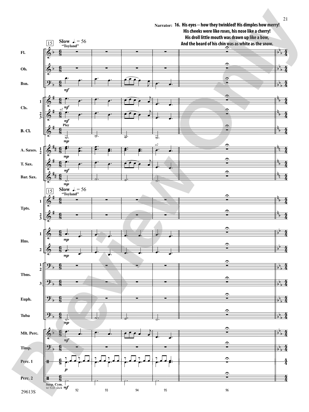 T'was the Night Before Christmas: Concert Band Conductor Score & Parts