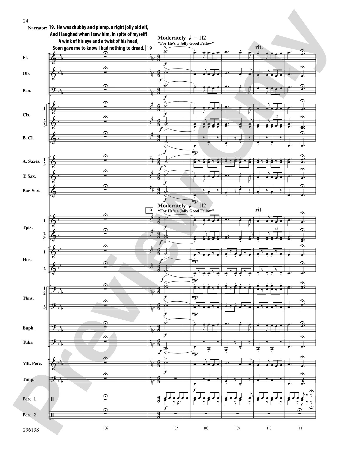 T'was the Night Before Christmas: Concert Band Conductor Score & Parts