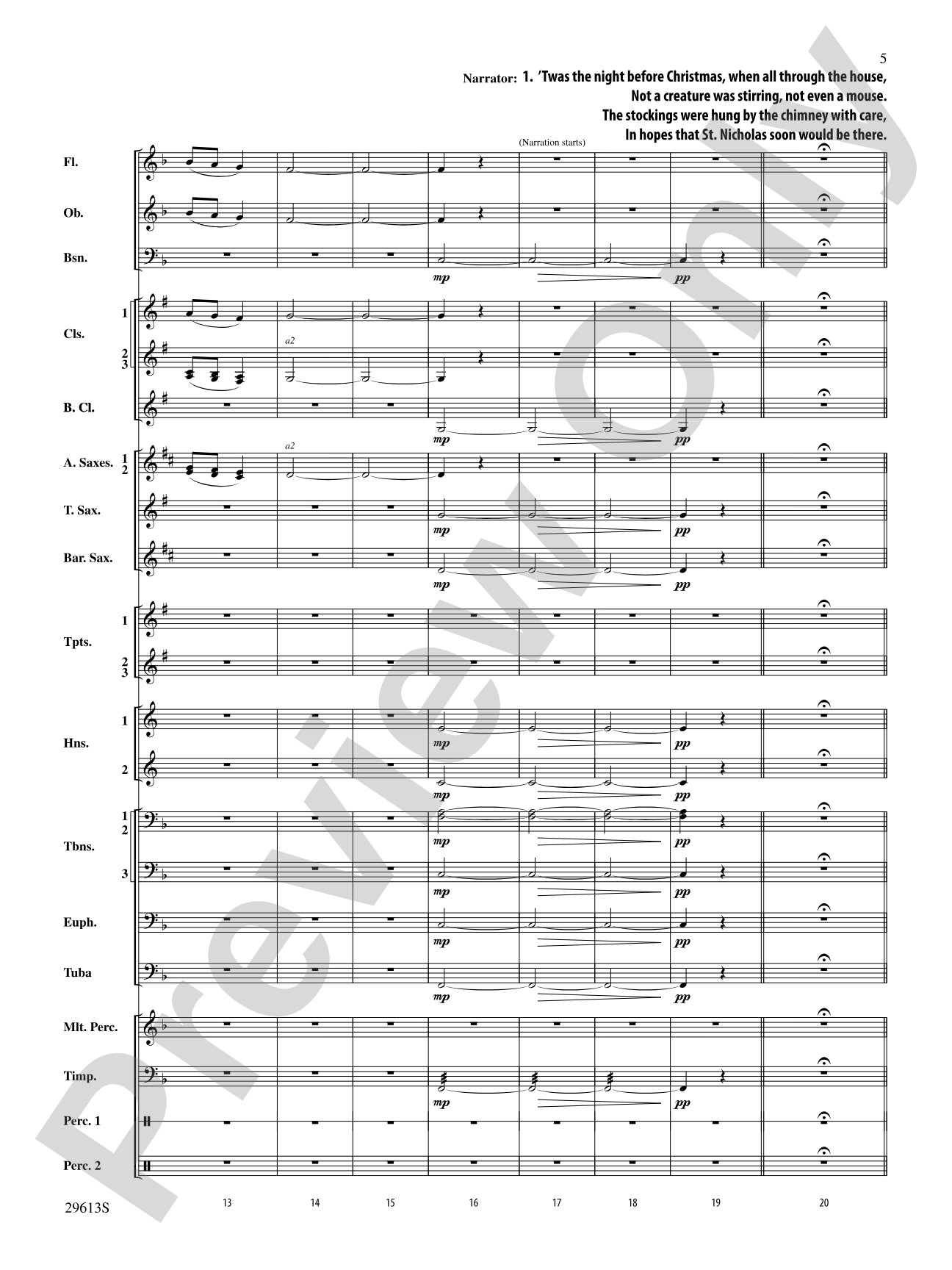 T'was the Night Before Christmas: Concert Band Conductor Score & Parts