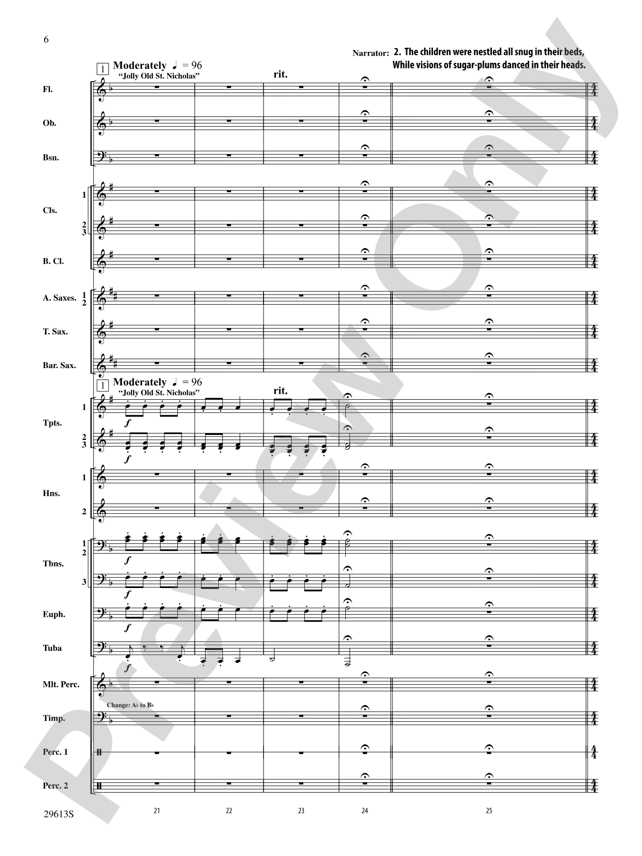 T'was the Night Before Christmas: Concert Band Conductor Score & Parts