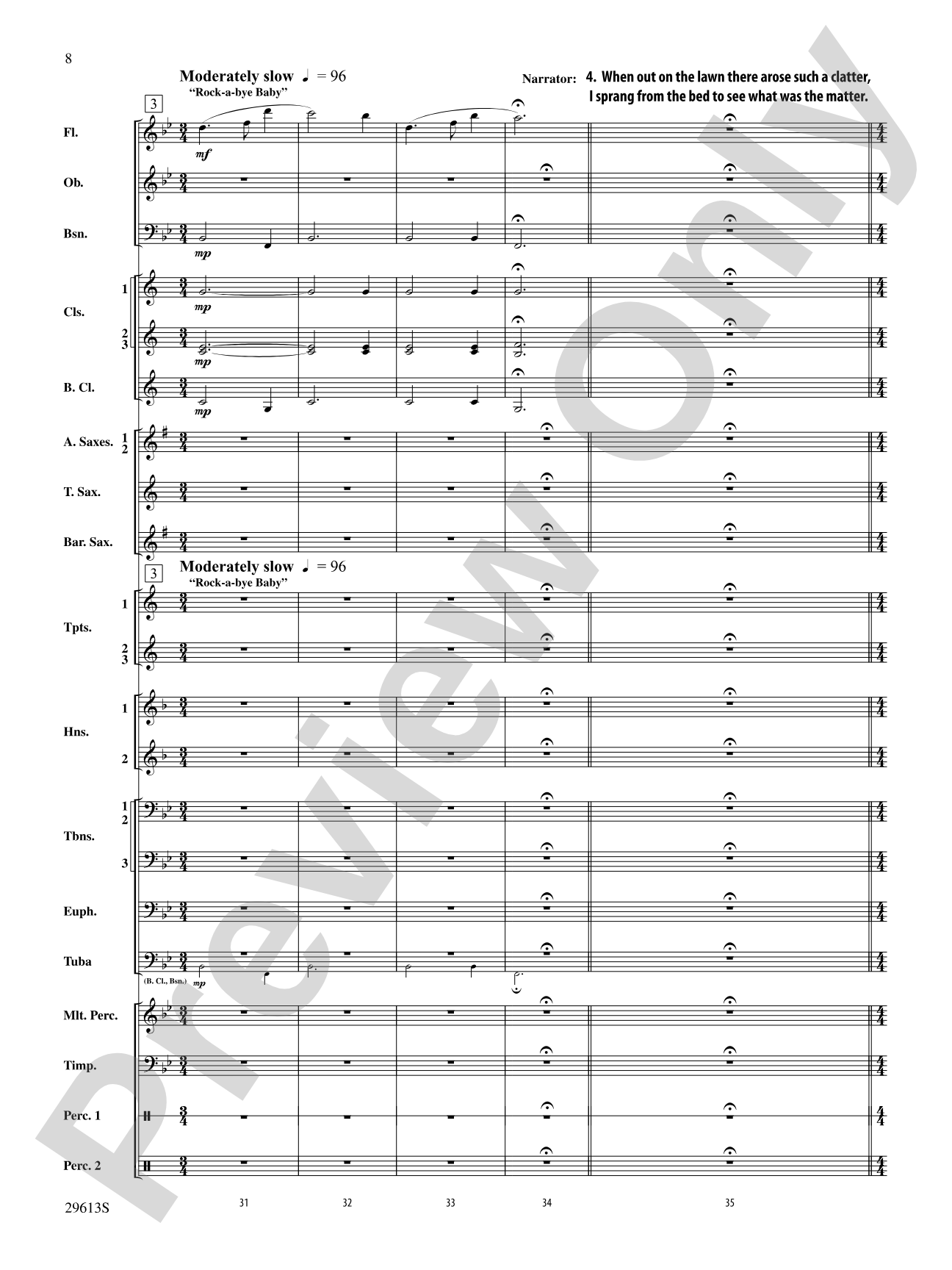 T'was the Night Before Christmas: Concert Band Conductor Score & Parts