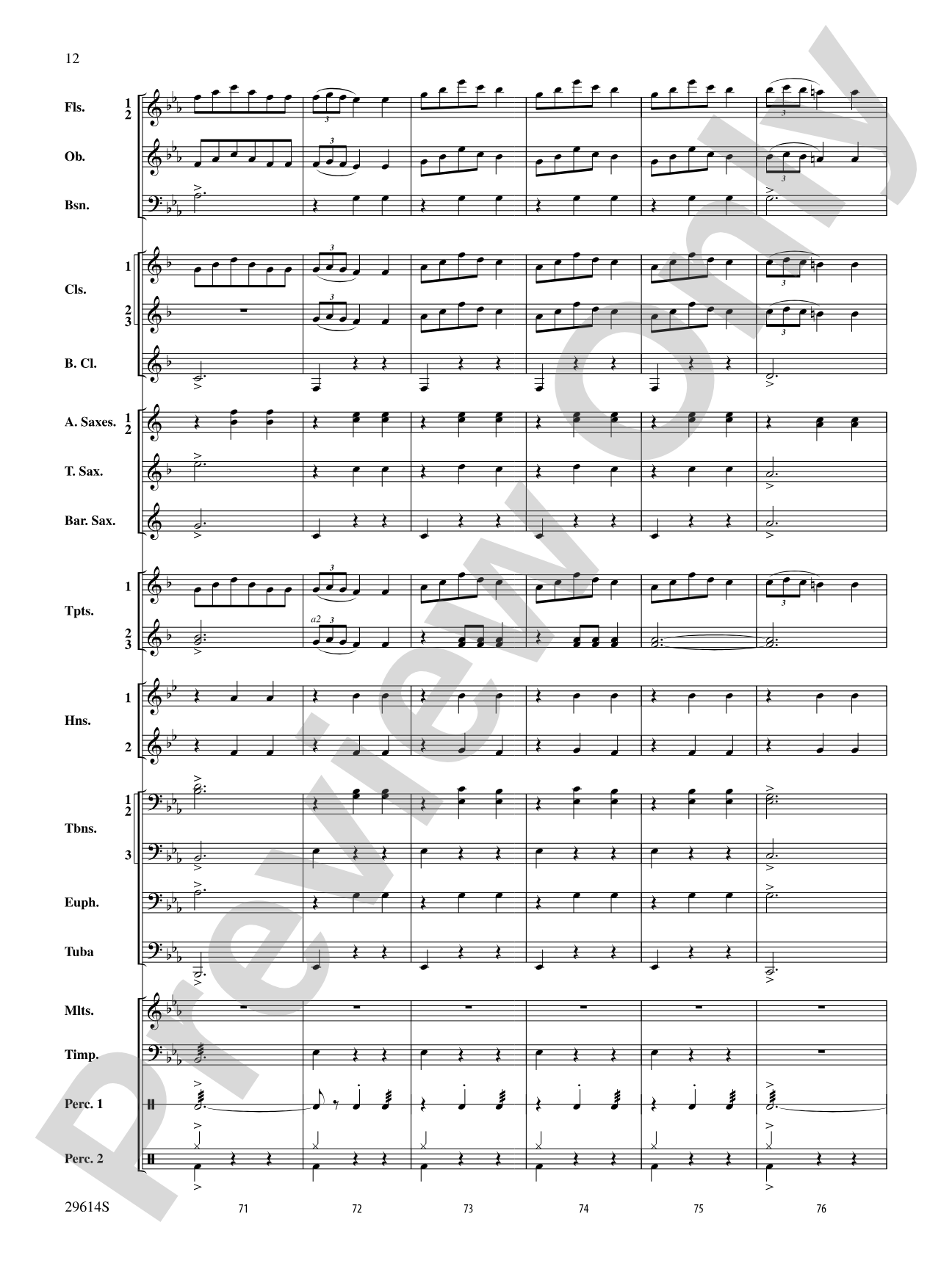 Roses de Noel: Concert Band Conductor Score & Parts