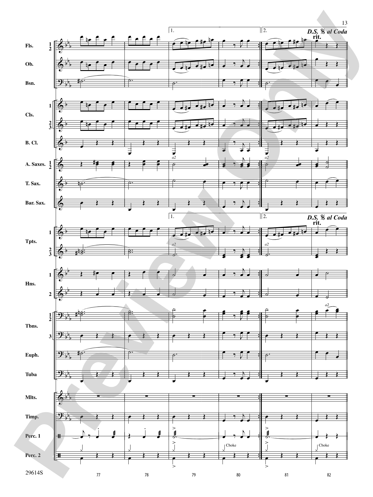 Roses de Noel: Concert Band Conductor Score & Parts