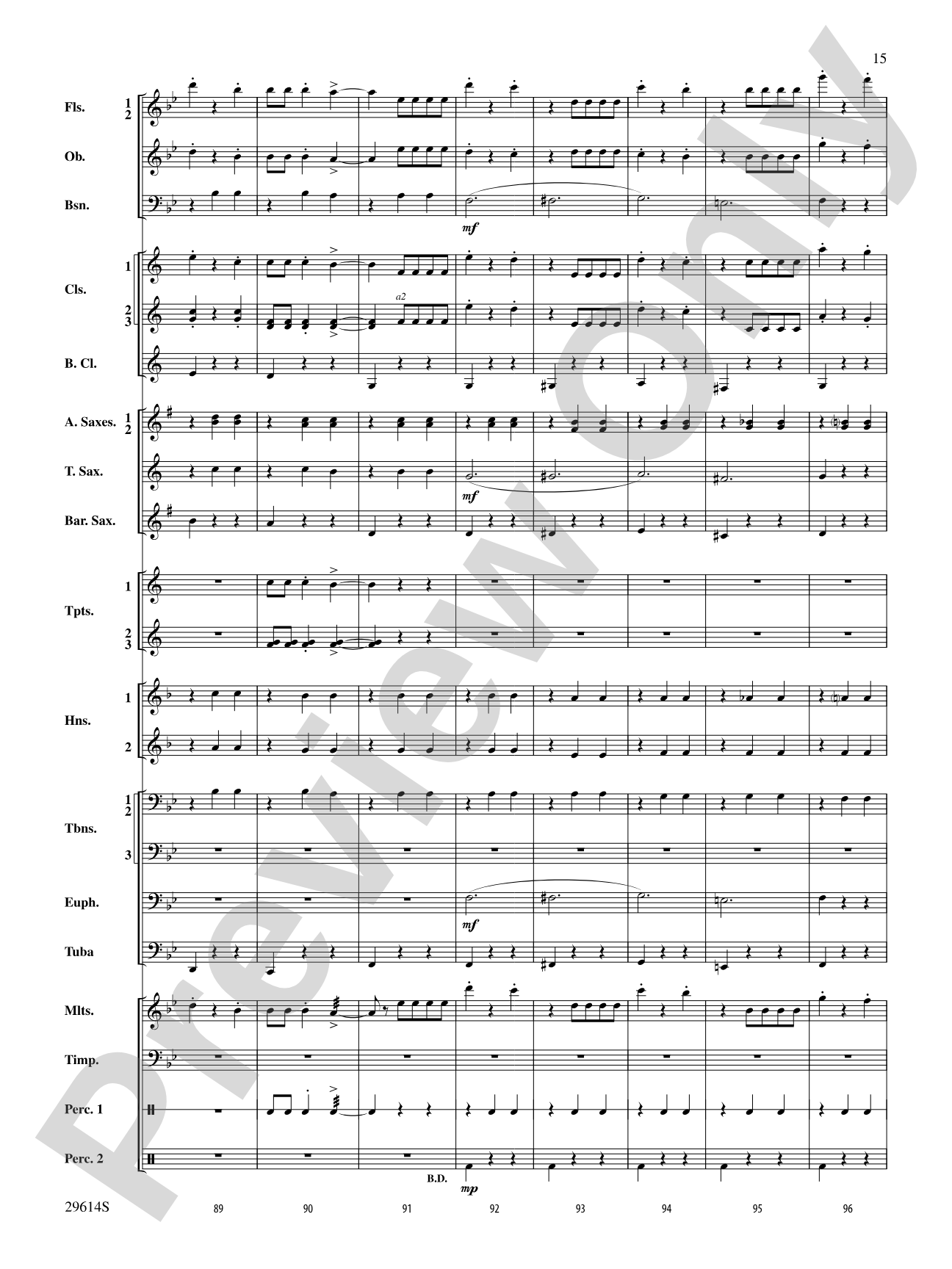 Roses de Noel: Concert Band Conductor Score & Parts