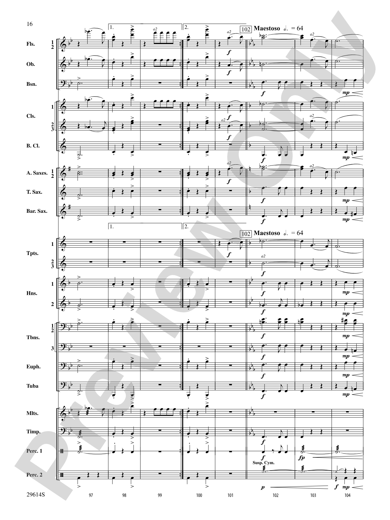 Roses de Noel: Concert Band Conductor Score & Parts