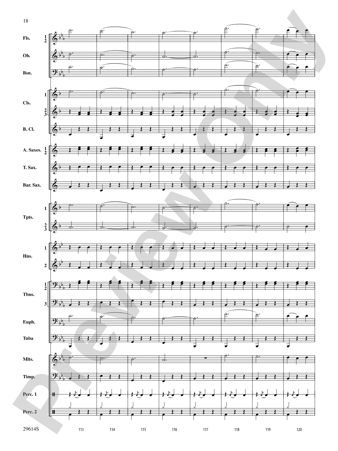 Roses de Noel: Concert Band Conductor Score & Parts