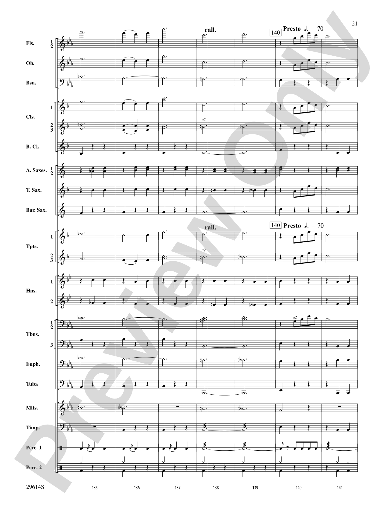 Roses de Noel: Concert Band Conductor Score & Parts