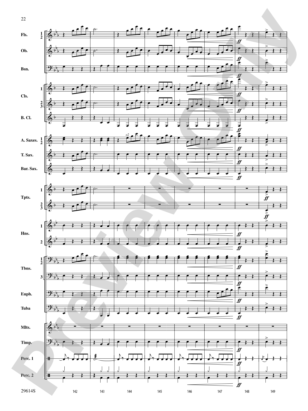 Roses de Noel: Concert Band Conductor Score & Parts