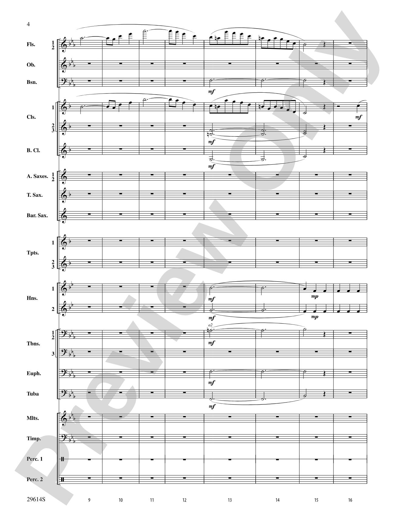 Roses de Noel: Concert Band Conductor Score & Parts