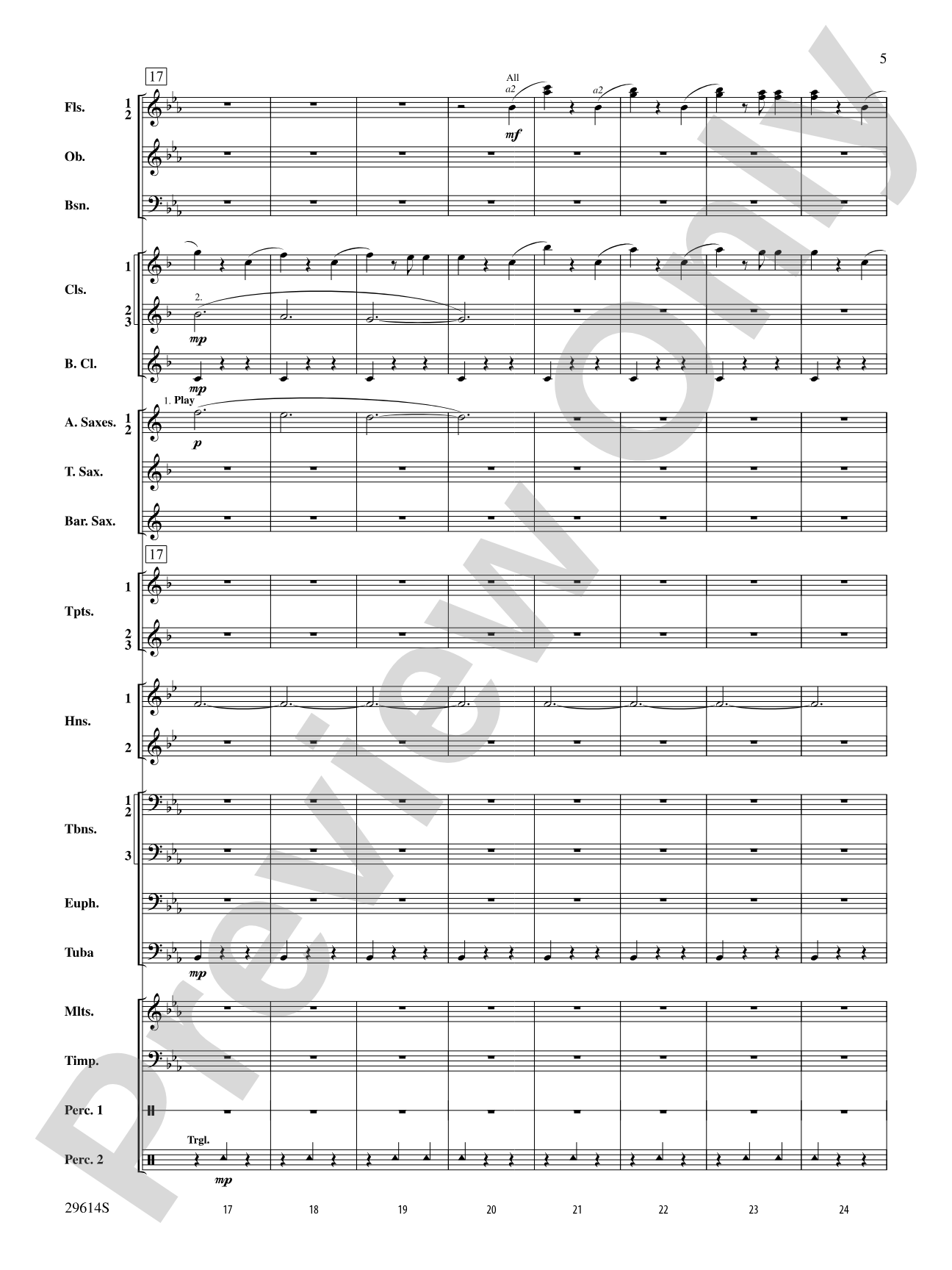 Roses de Noel: Concert Band Conductor Score & Parts