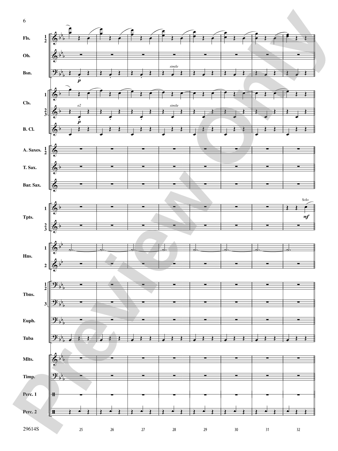 Roses de Noel: Concert Band Conductor Score & Parts