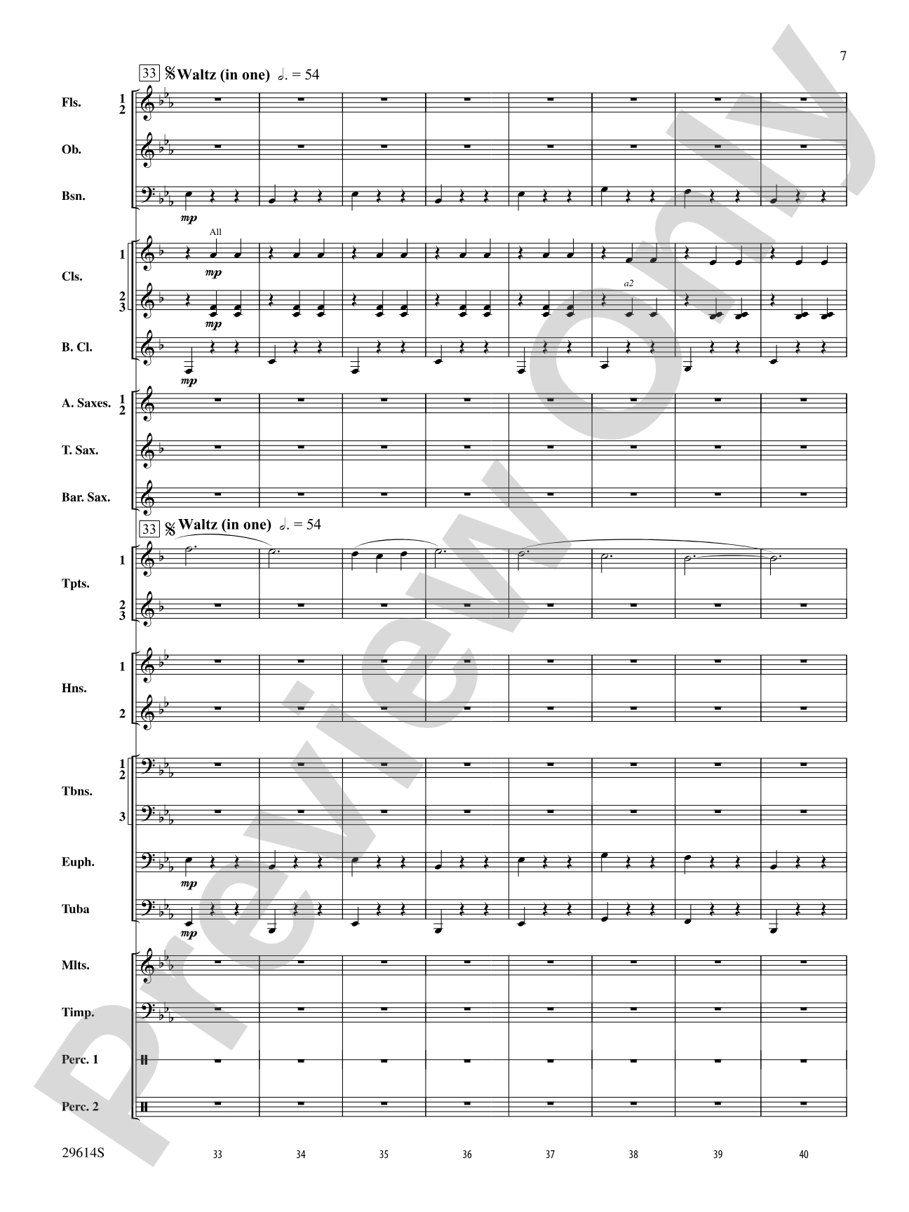 Roses de Noel: Concert Band Conductor Score & Parts