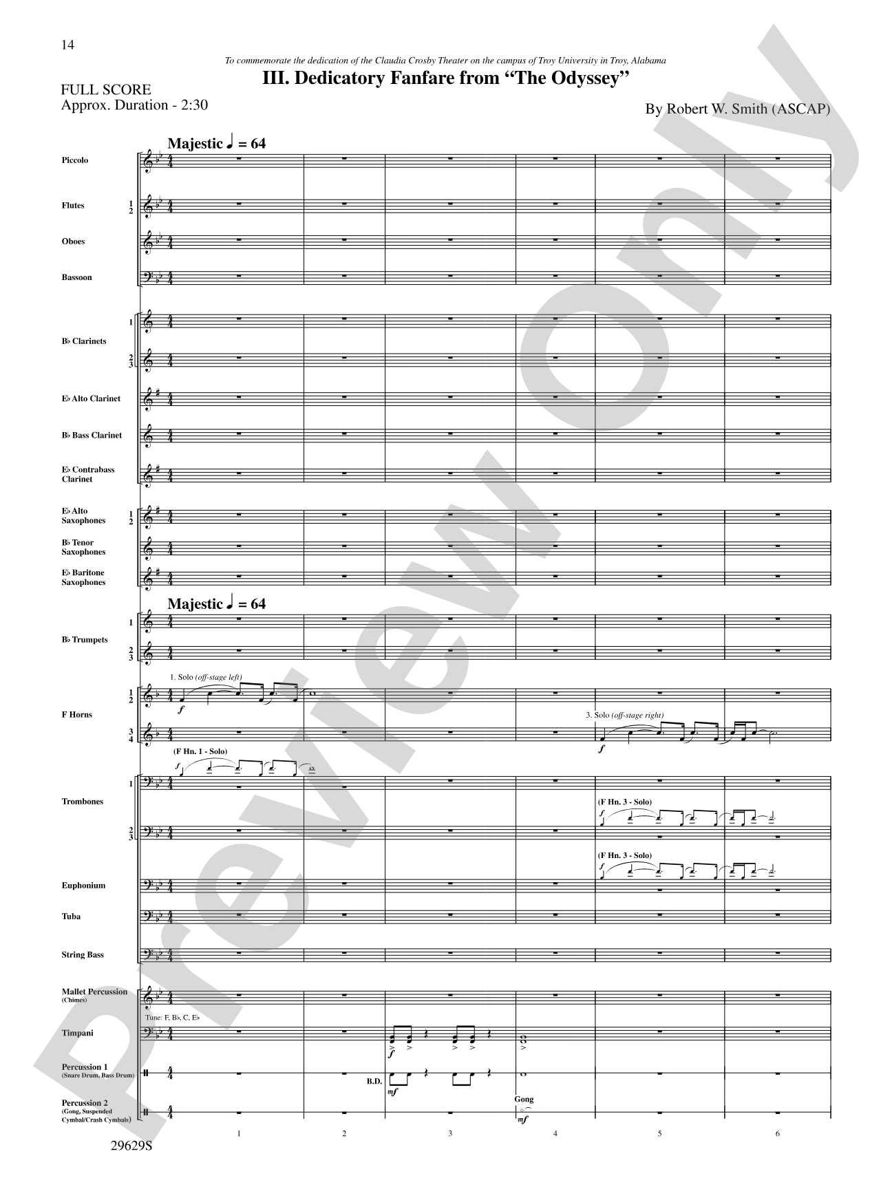 Three Fanfares for a Celebration: Concert Band Conductor Score & Parts