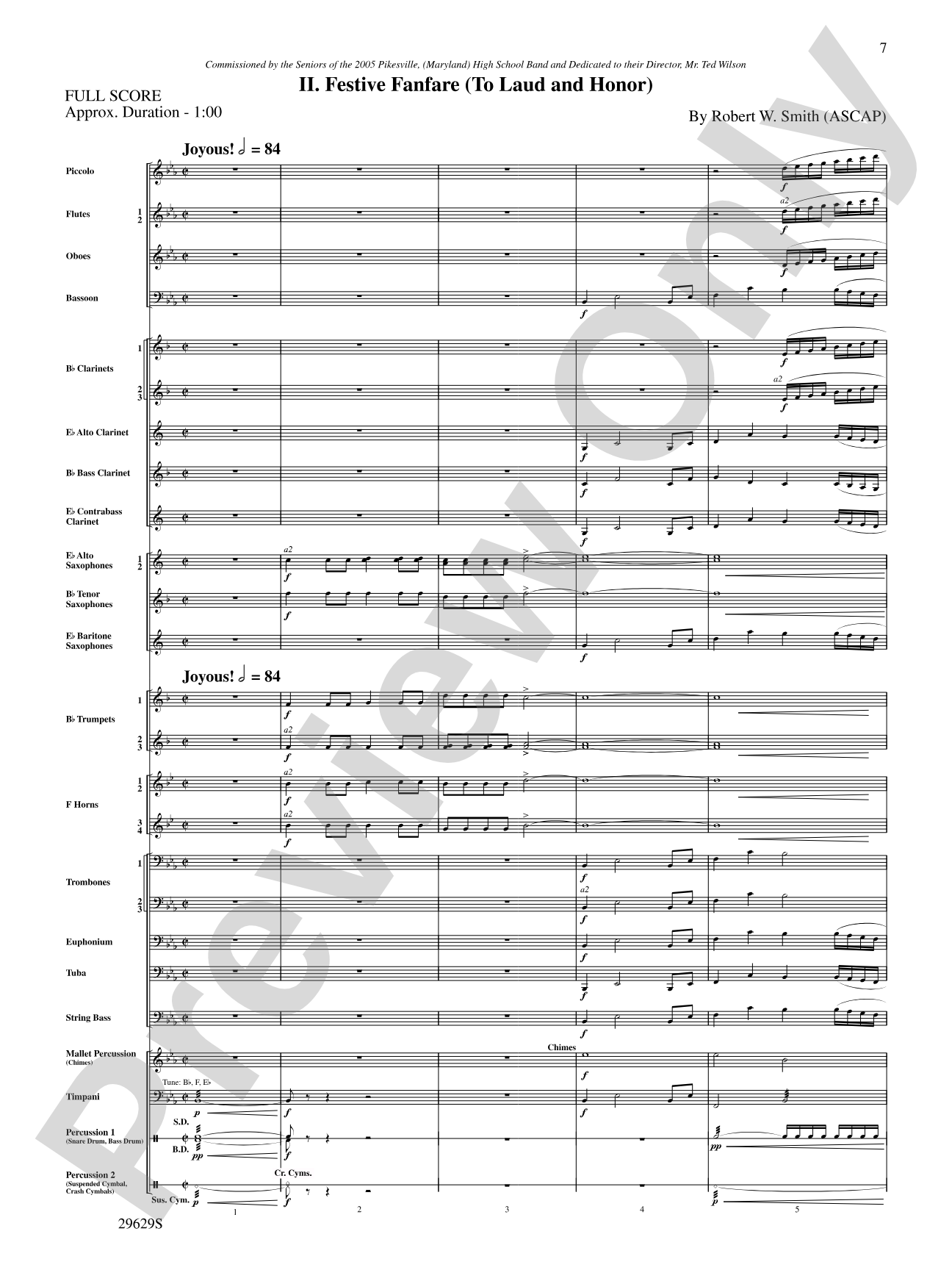 Three Fanfares for a Celebration: Concert Band Conductor Score & Parts