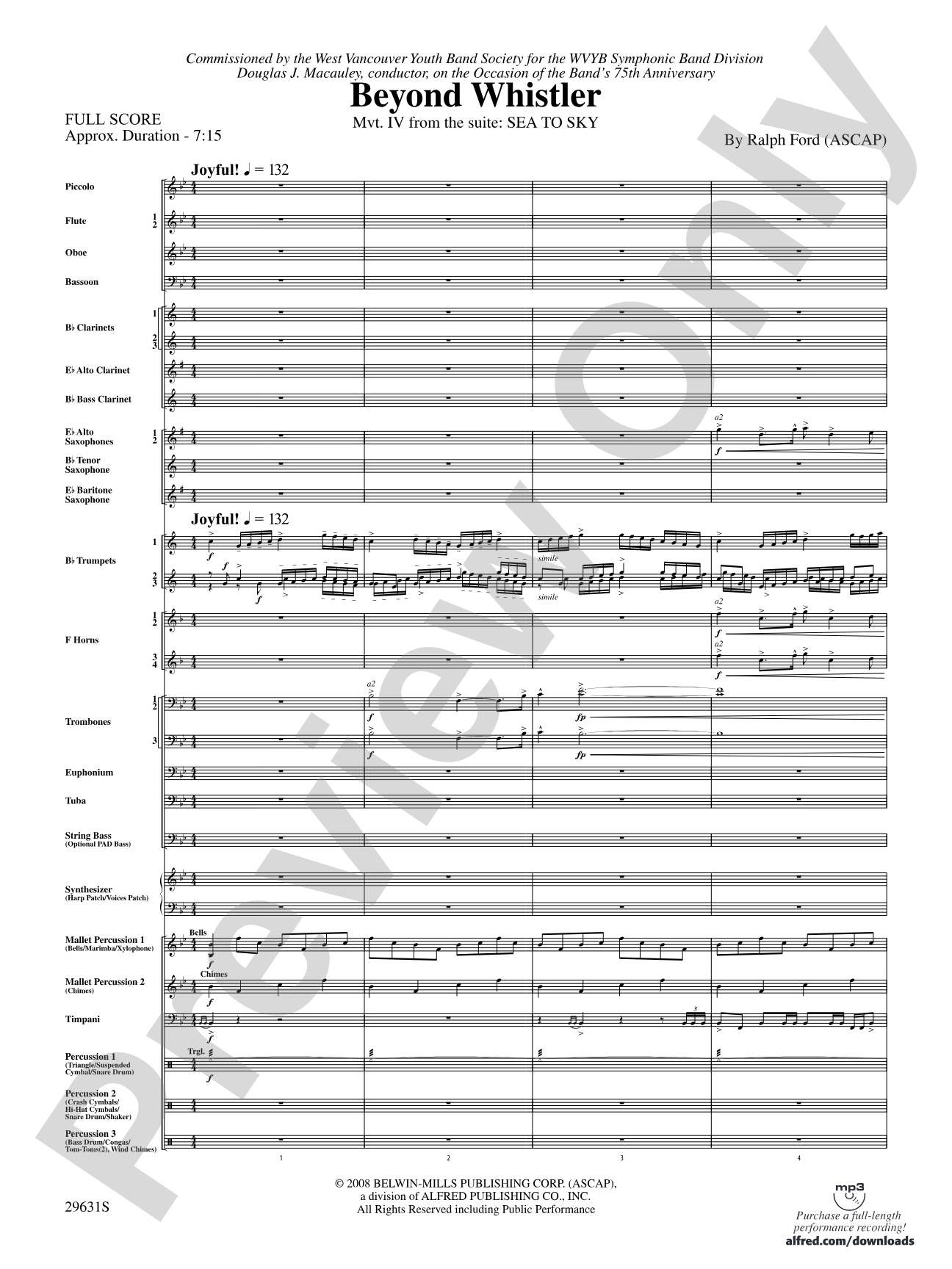 Beyond Whistler: Concert Band Conductor Score & Parts