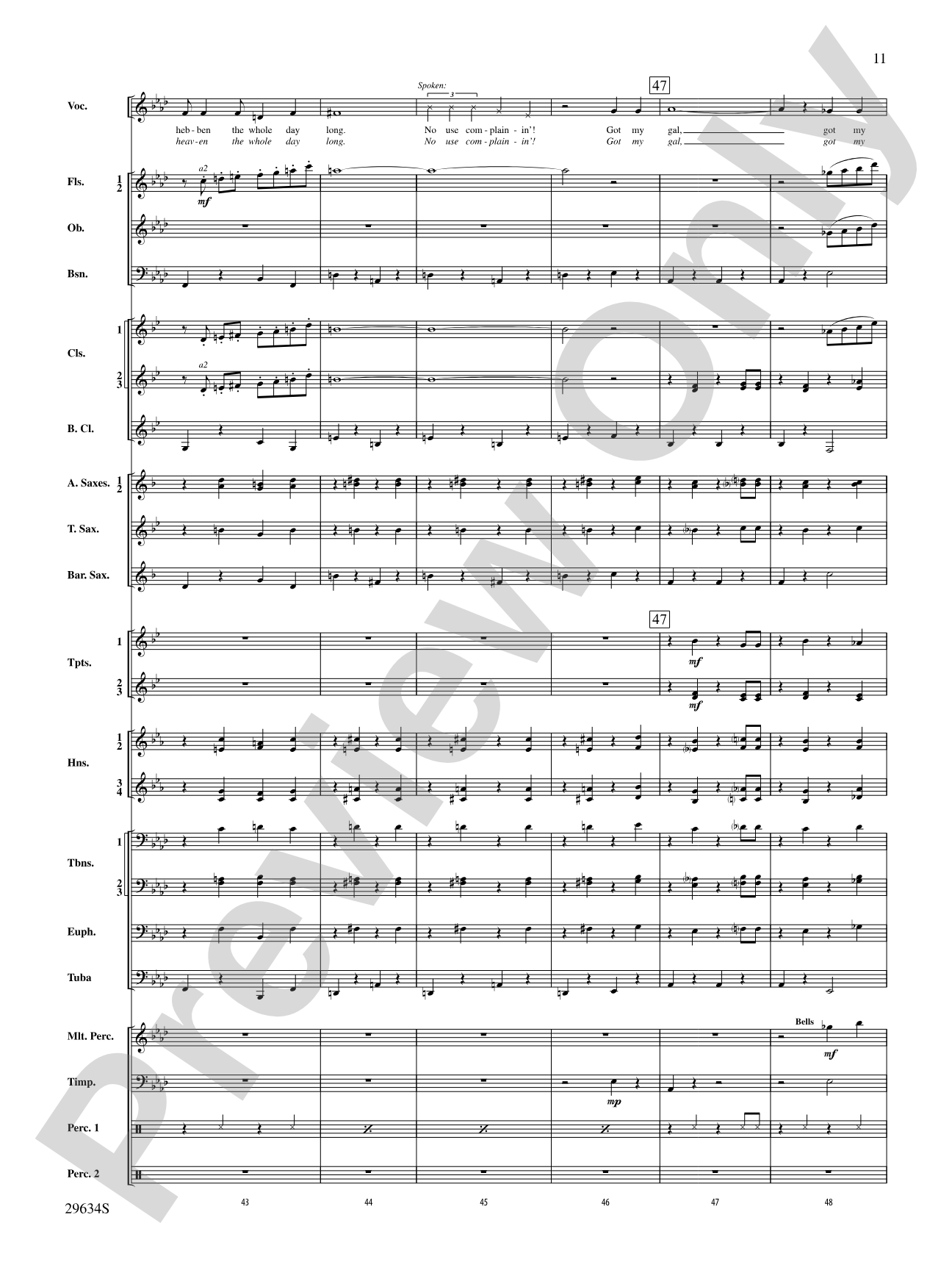 I Got Plenty o' Nuttin': Concert Band Conductor Score & Parts