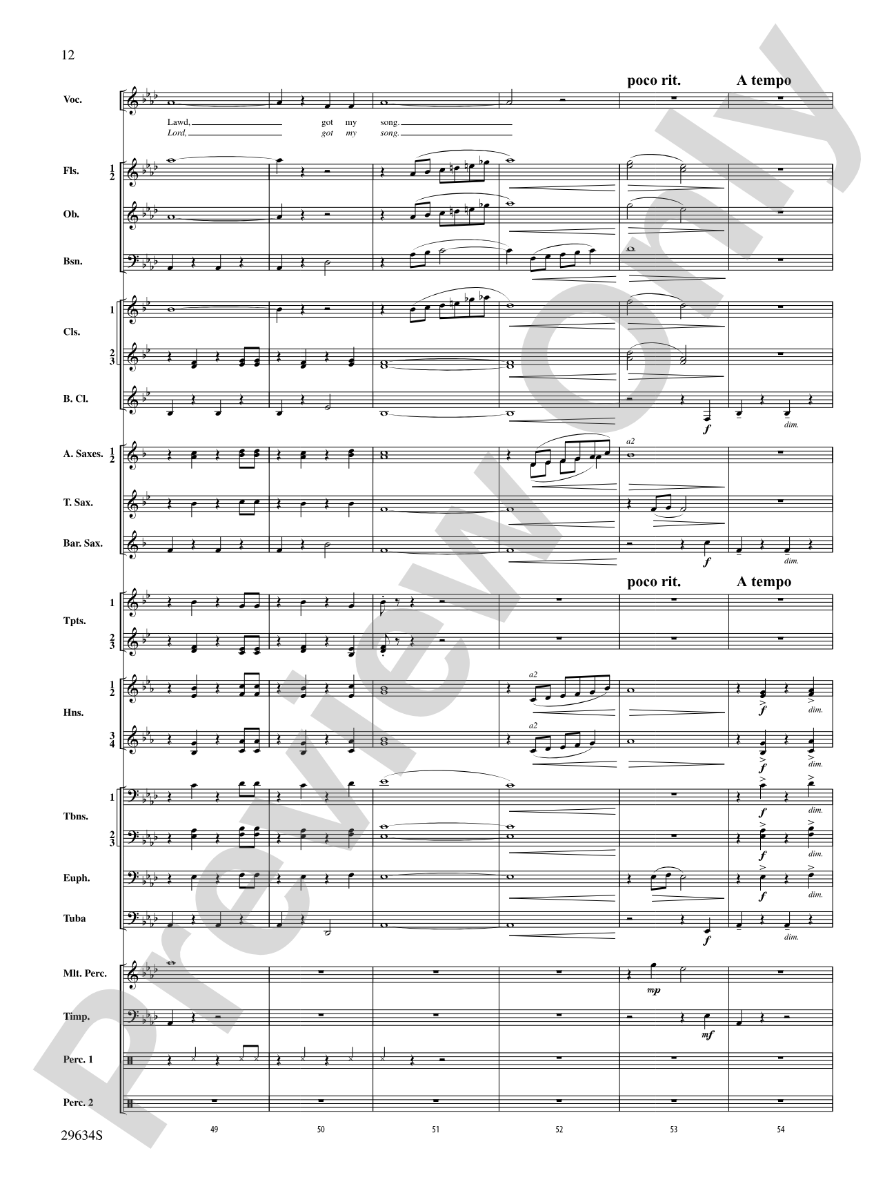 I Got Plenty o' Nuttin': Concert Band Conductor Score & Parts