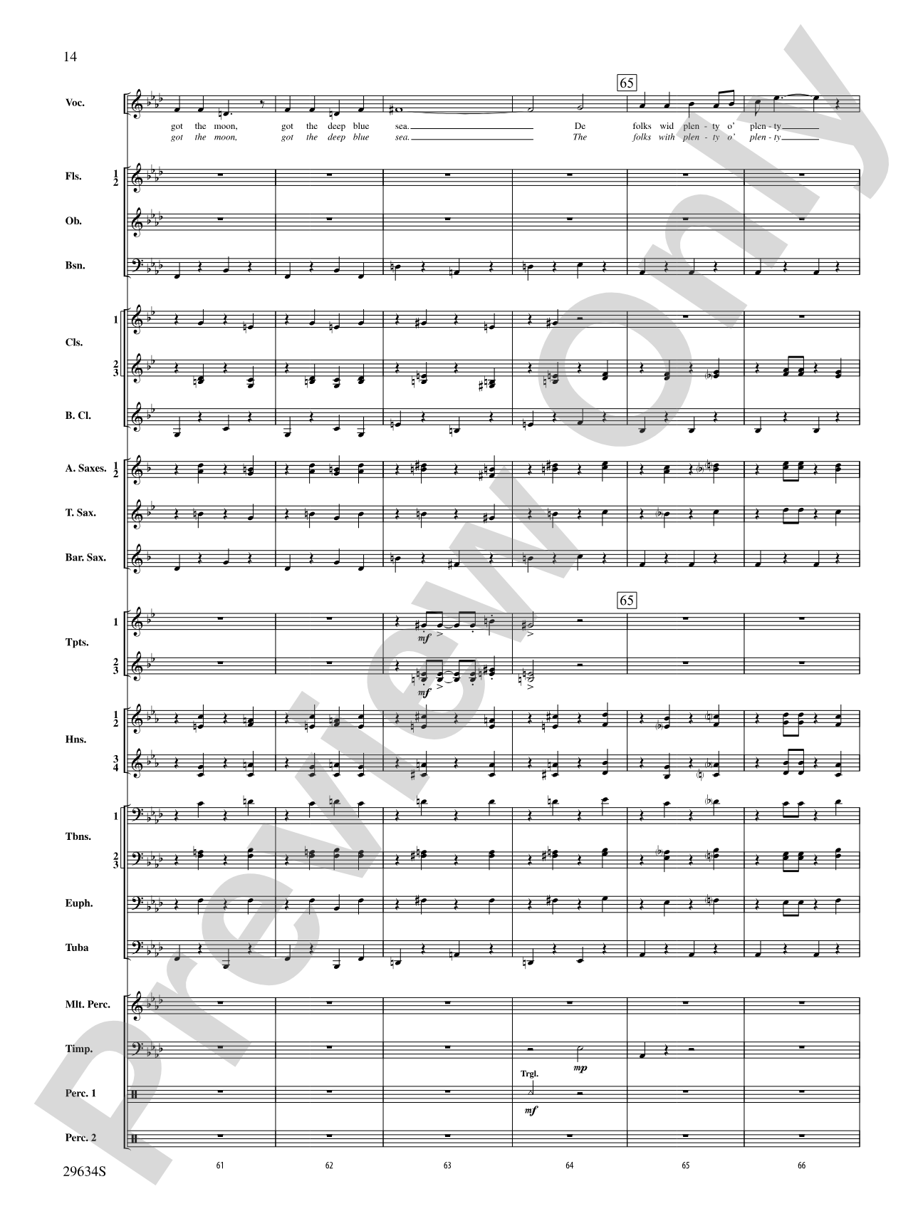 I Got Plenty o' Nuttin': Concert Band Conductor Score & Parts