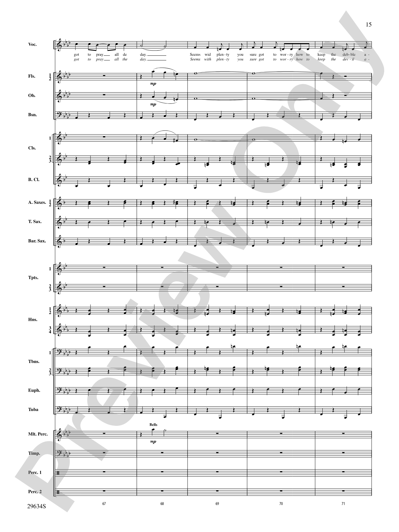 I Got Plenty o' Nuttin': Concert Band Conductor Score & Parts