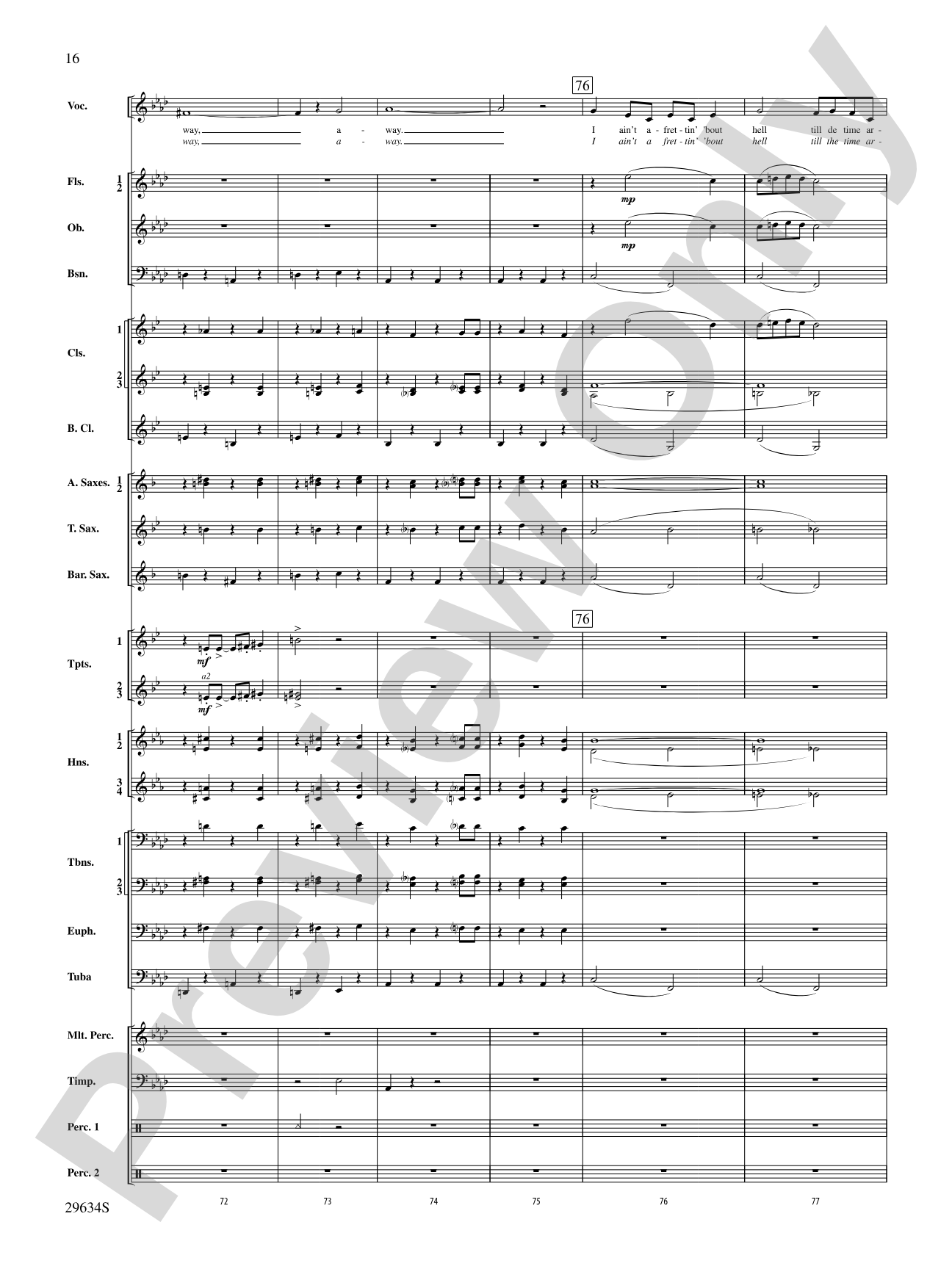 I Got Plenty o' Nuttin': Concert Band Conductor Score & Parts