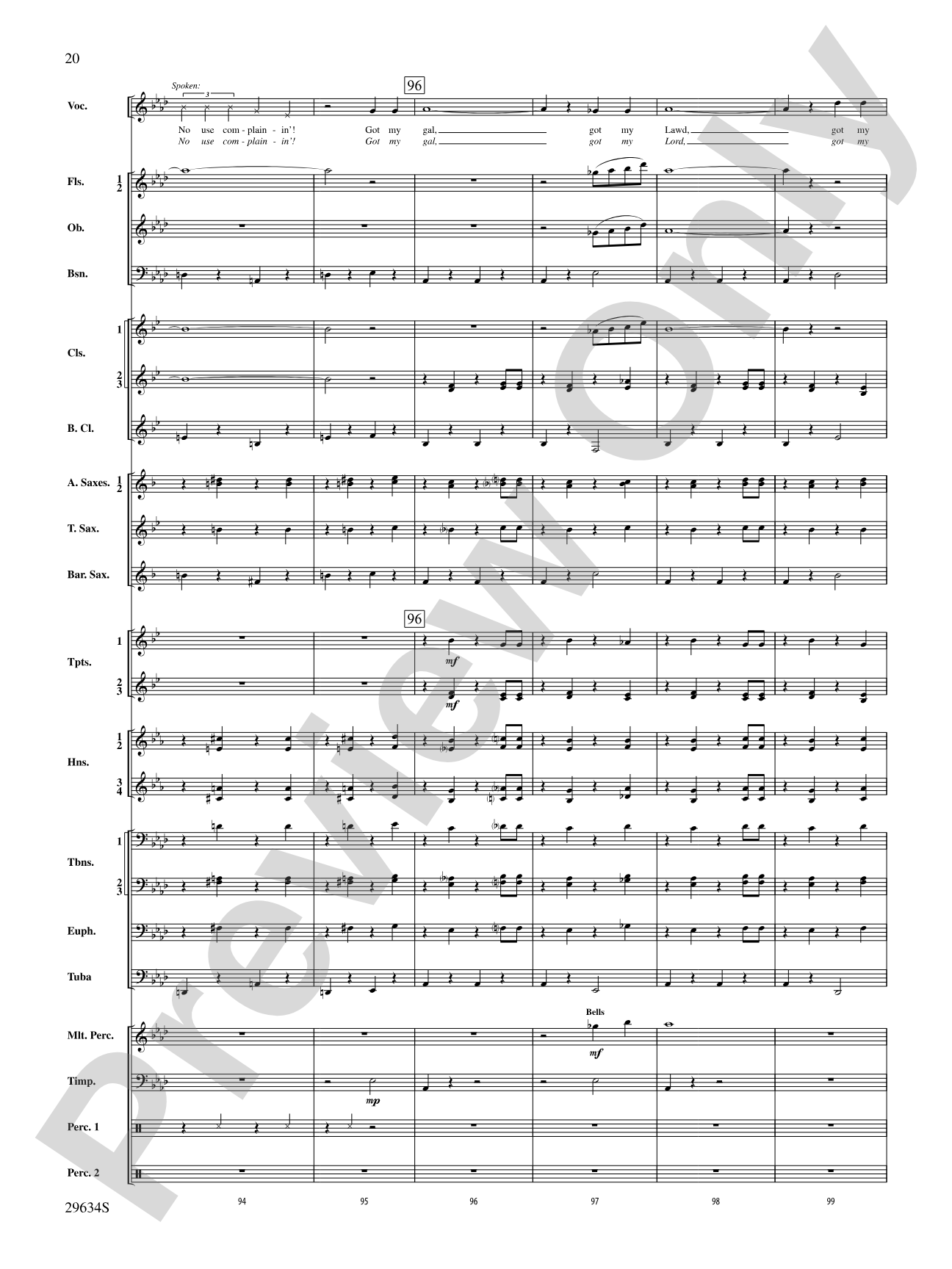 I Got Plenty o' Nuttin': Concert Band Conductor Score & Parts