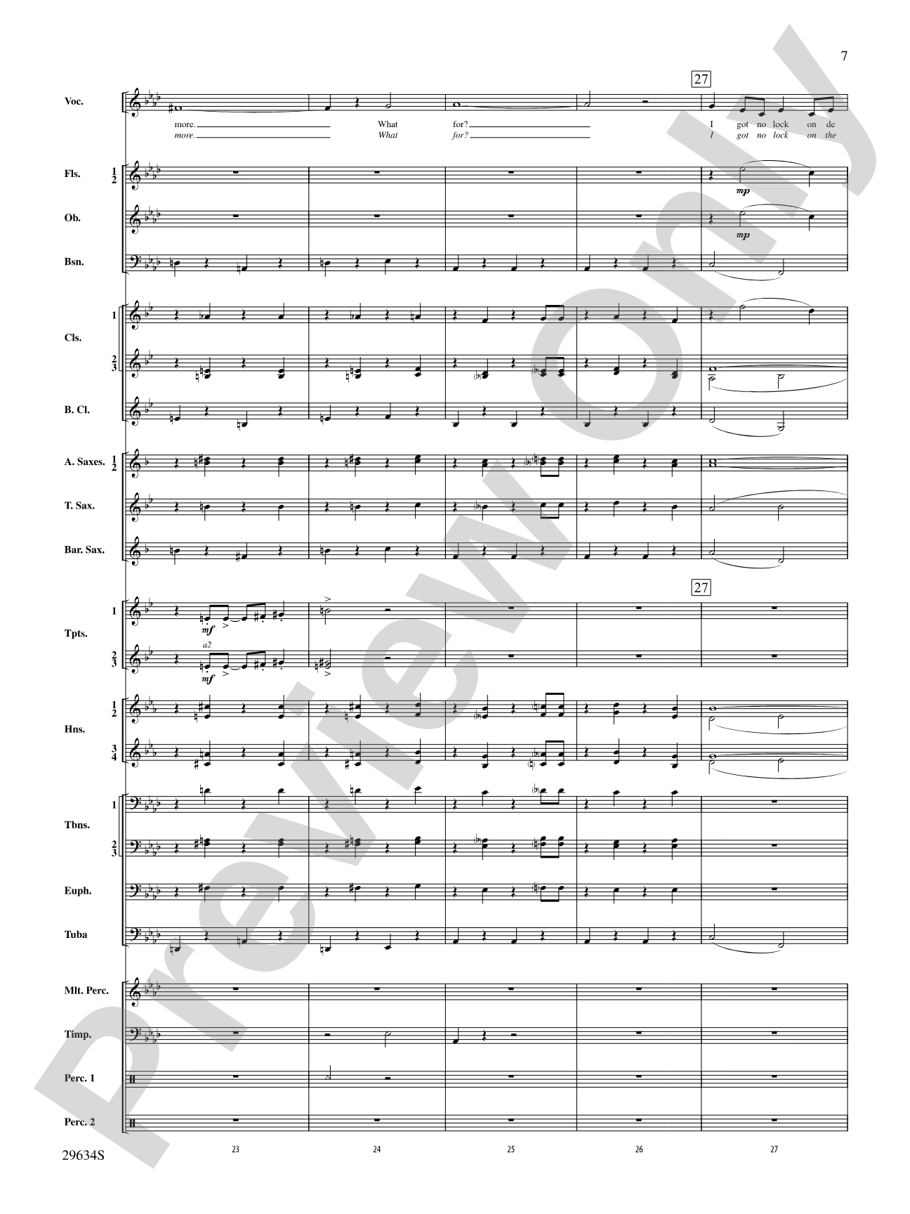 I Got Plenty o' Nuttin': Concert Band Conductor Score & Parts