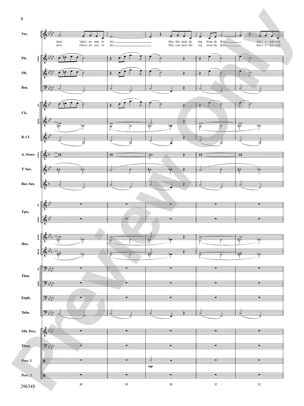I Got Plenty o' Nuttin': Concert Band Conductor Score & Parts