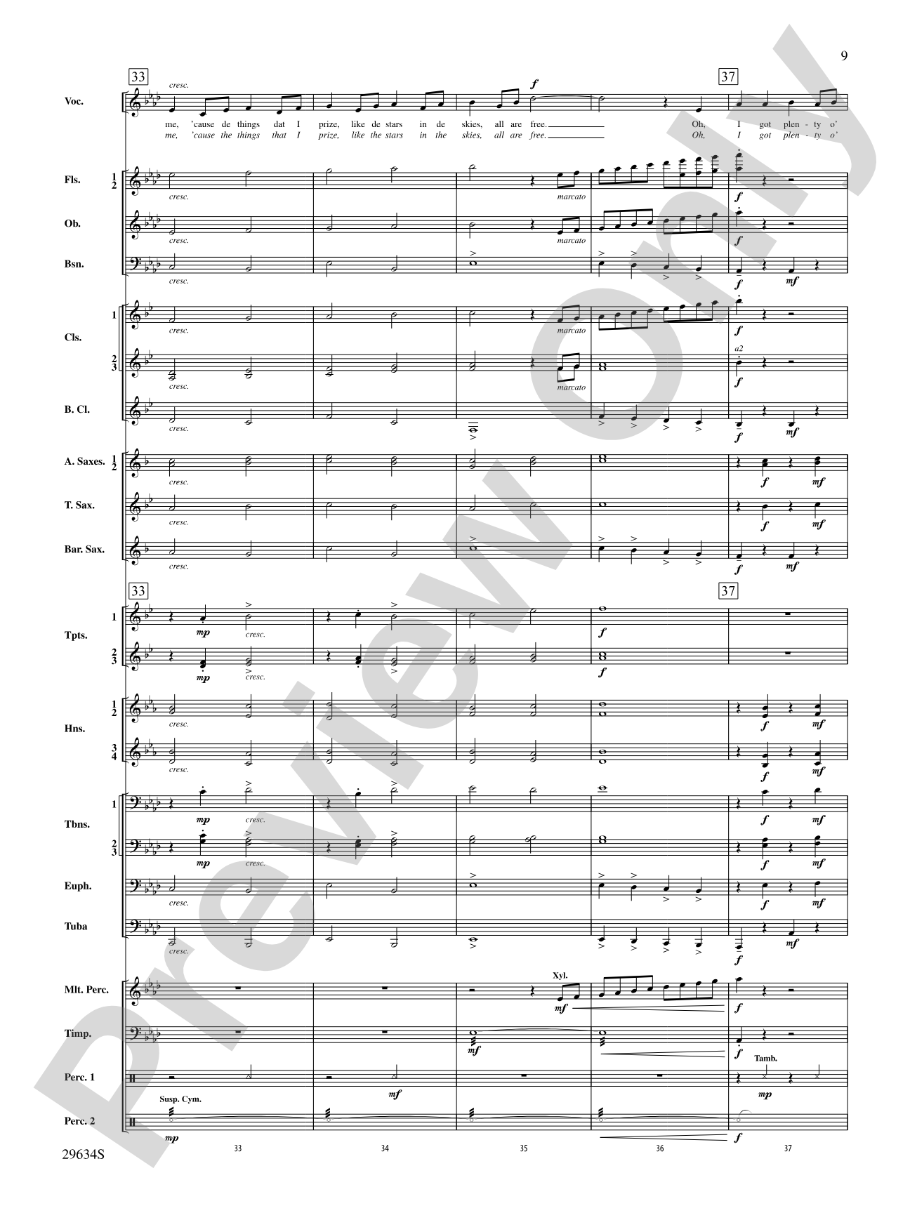 I Got Plenty o' Nuttin': Concert Band Conductor Score & Parts