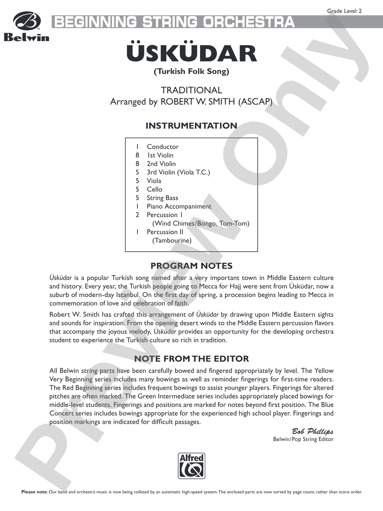 Uskudar: String Orchestra Conductor Score & Parts