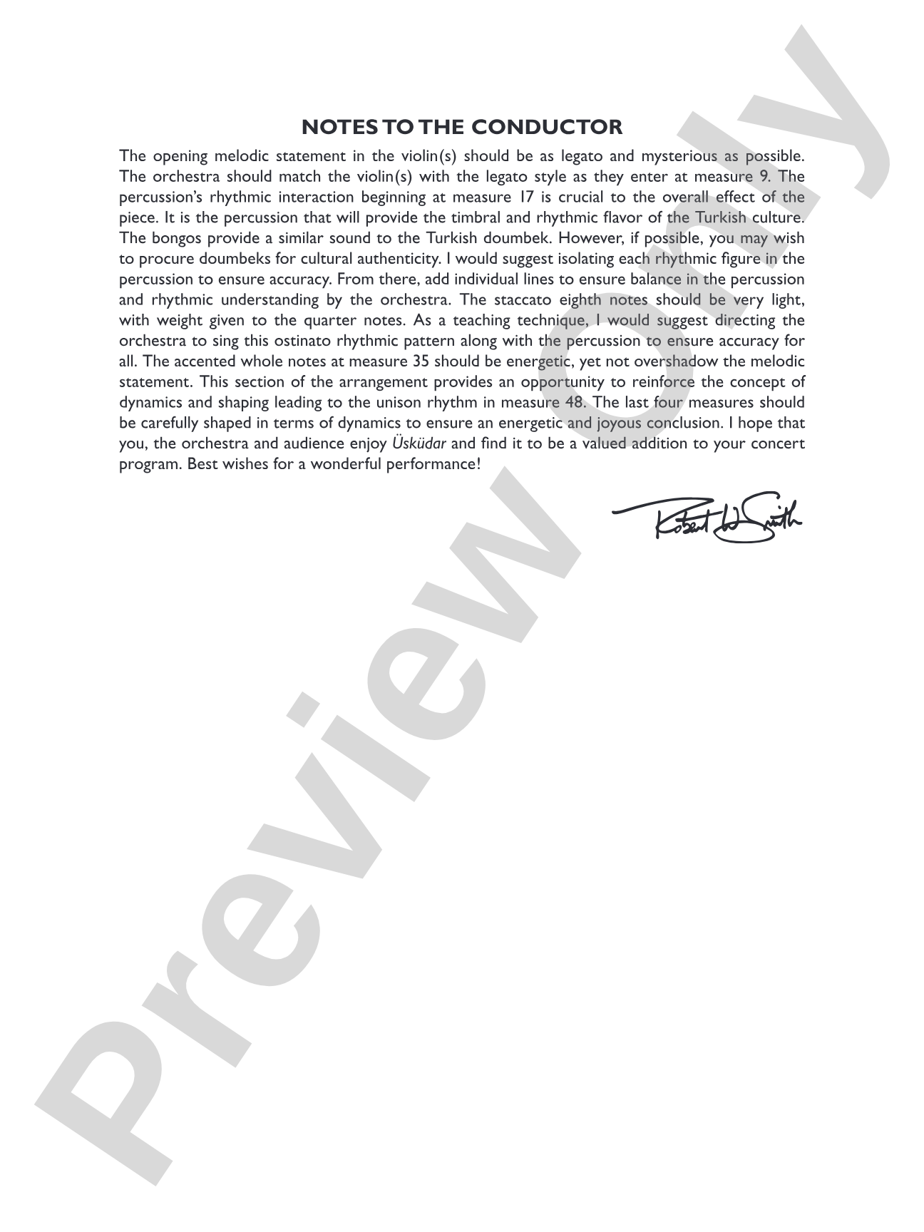 Uskudar: String Orchestra Conductor Score & Parts